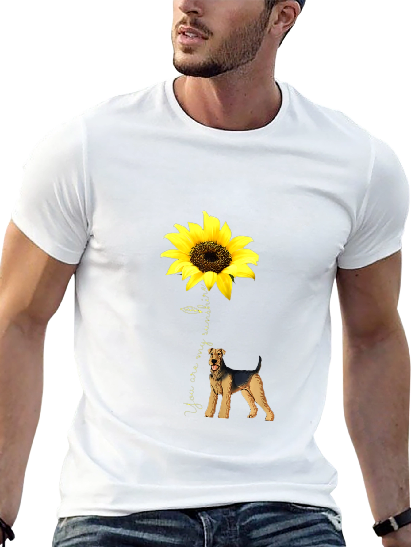 Sunflower Airedale Terrier T-Shirt