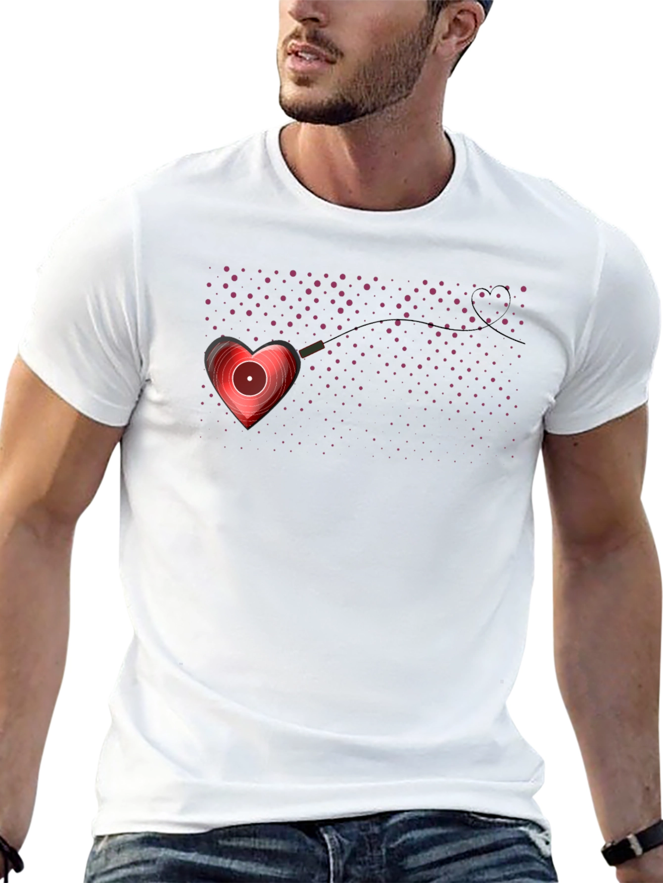 Heart Vinyl Record Graphic Tee