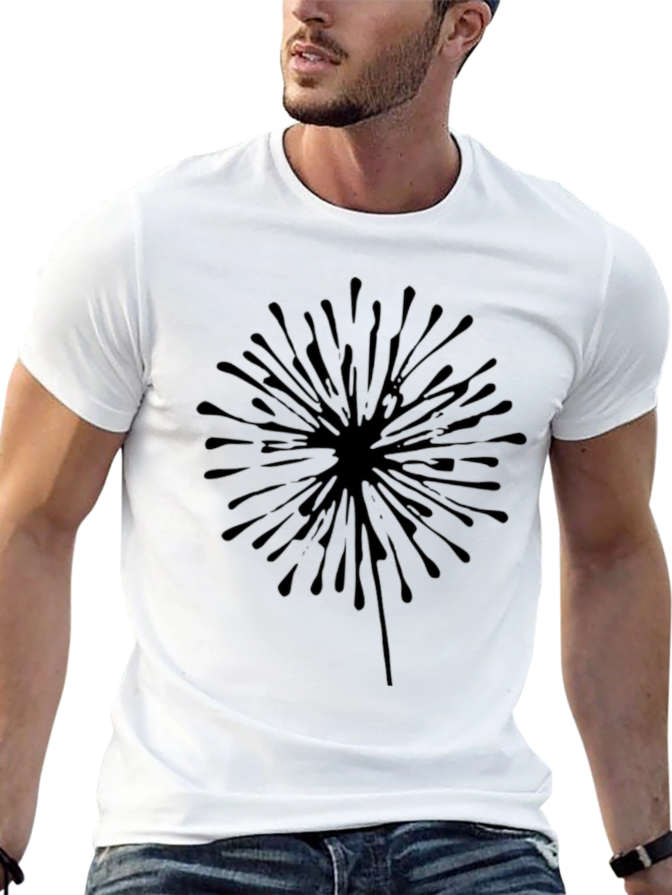 Dandelion Graphic T-Shirt - Black Cotton Tee