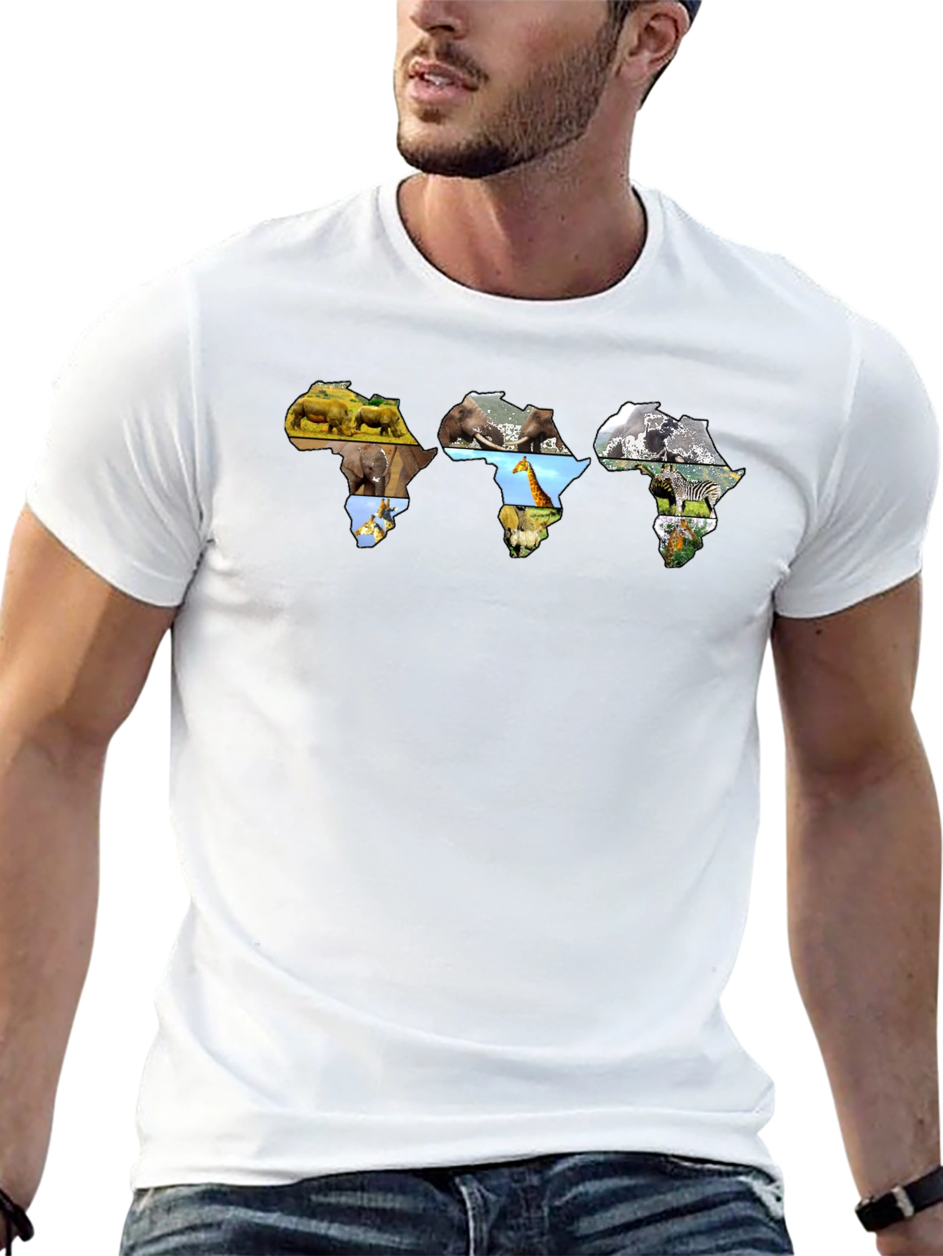 African Wildlife Map Graphic T-Shirt