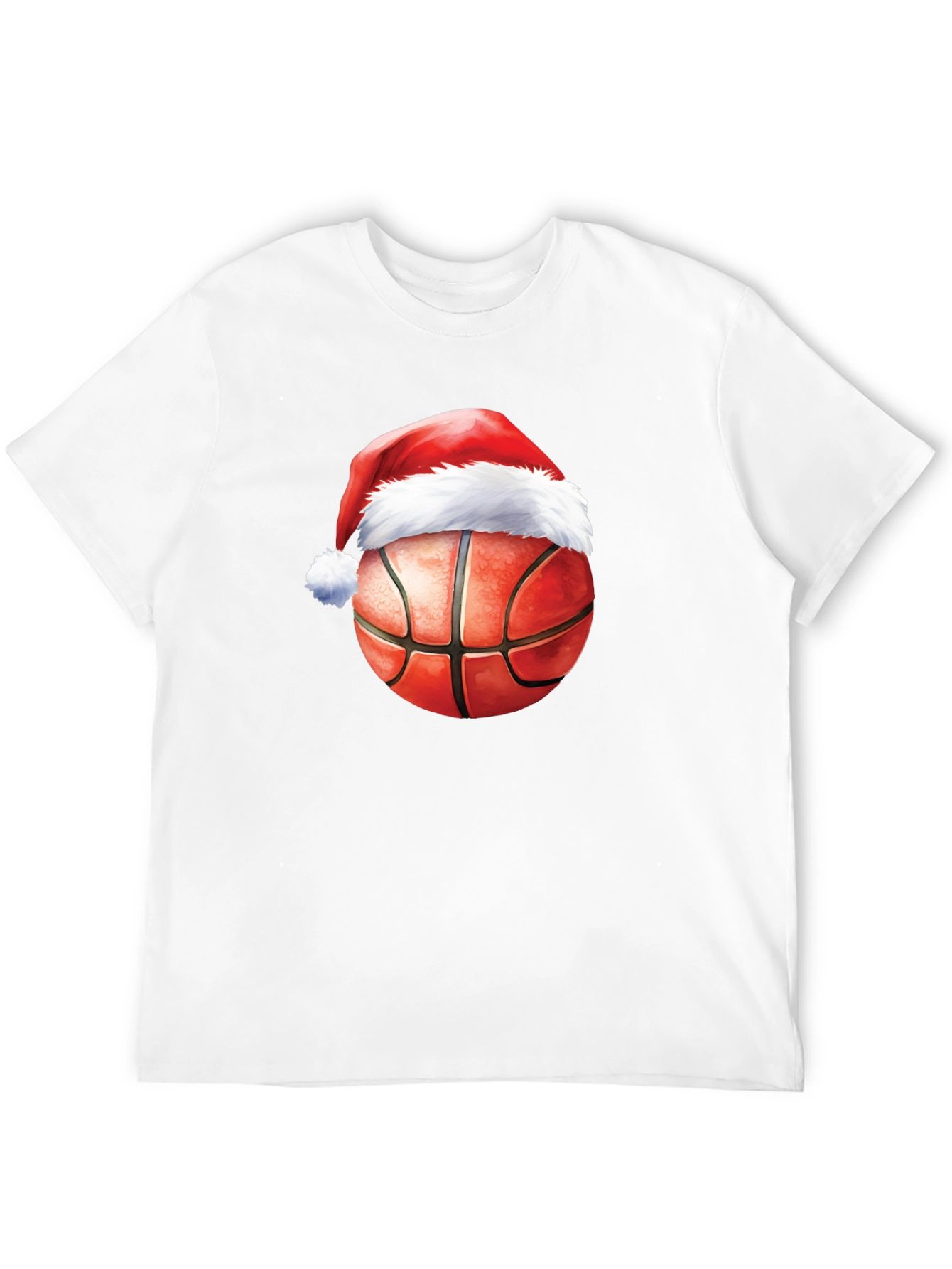 Festive Basketball Santa Hat T-Shirt
