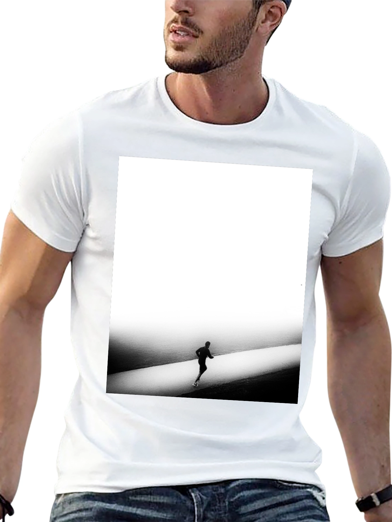 Minimalist Runner Graphic Tee - Black