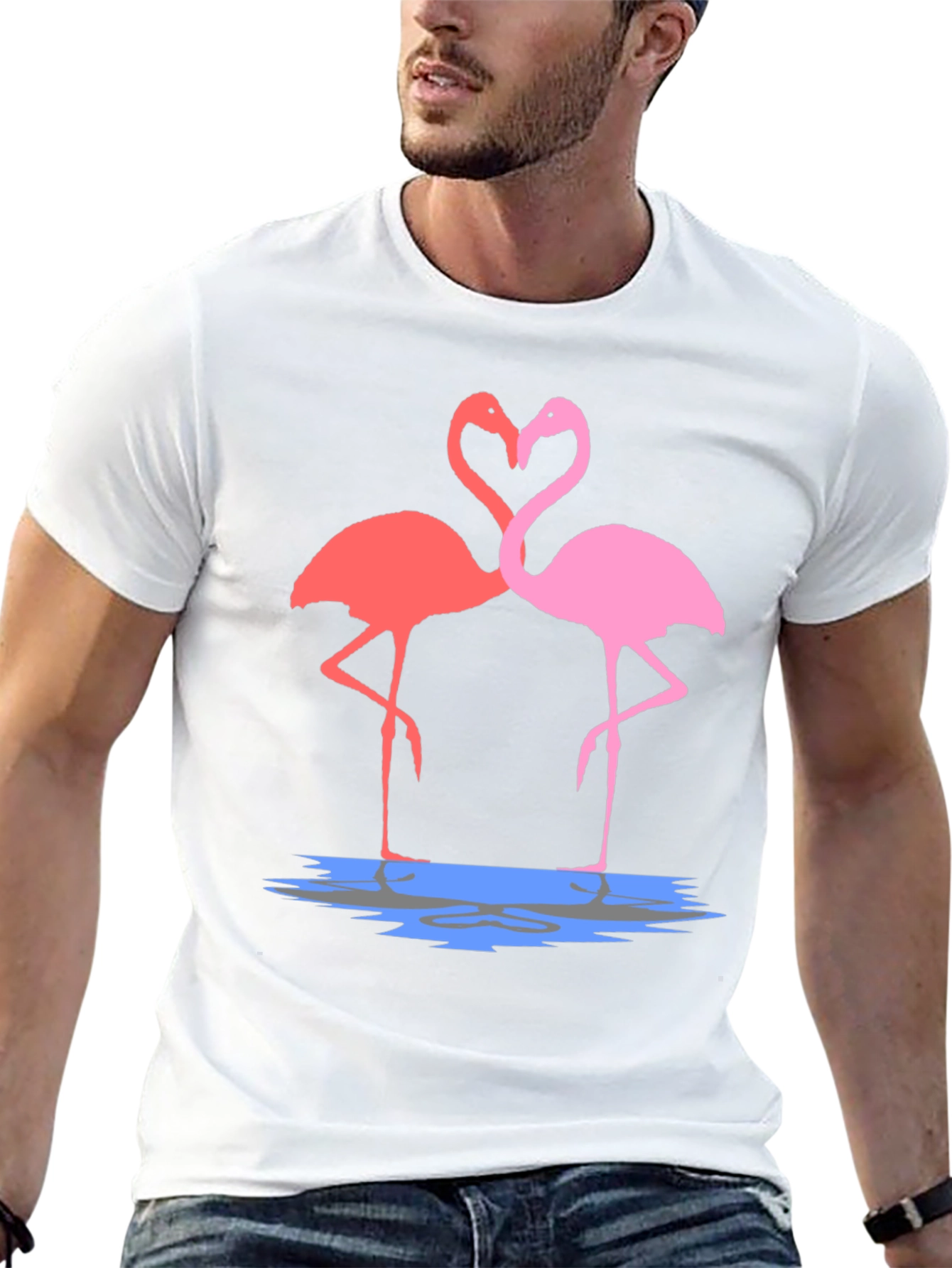 Flamingo Love Graphic Tee - Trendy Unisex T-Shirt