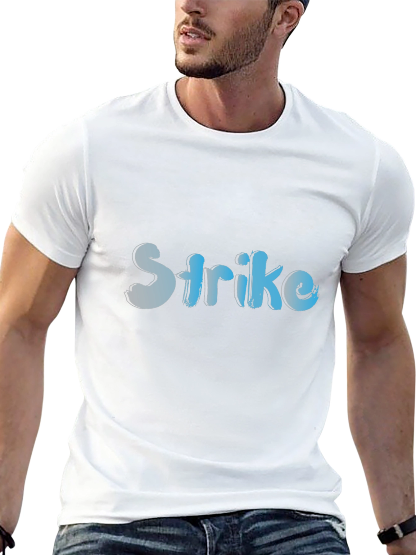 Strike Graphic Tee - Stylish Black Cotton T-Shirt