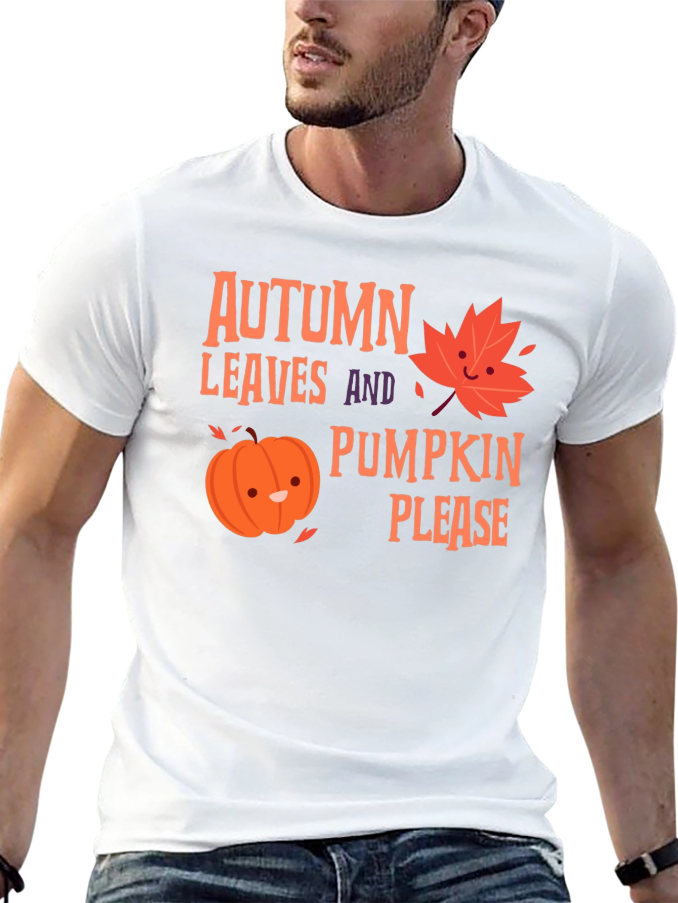Autumn Leaves Pumpkin Please T-Shirt