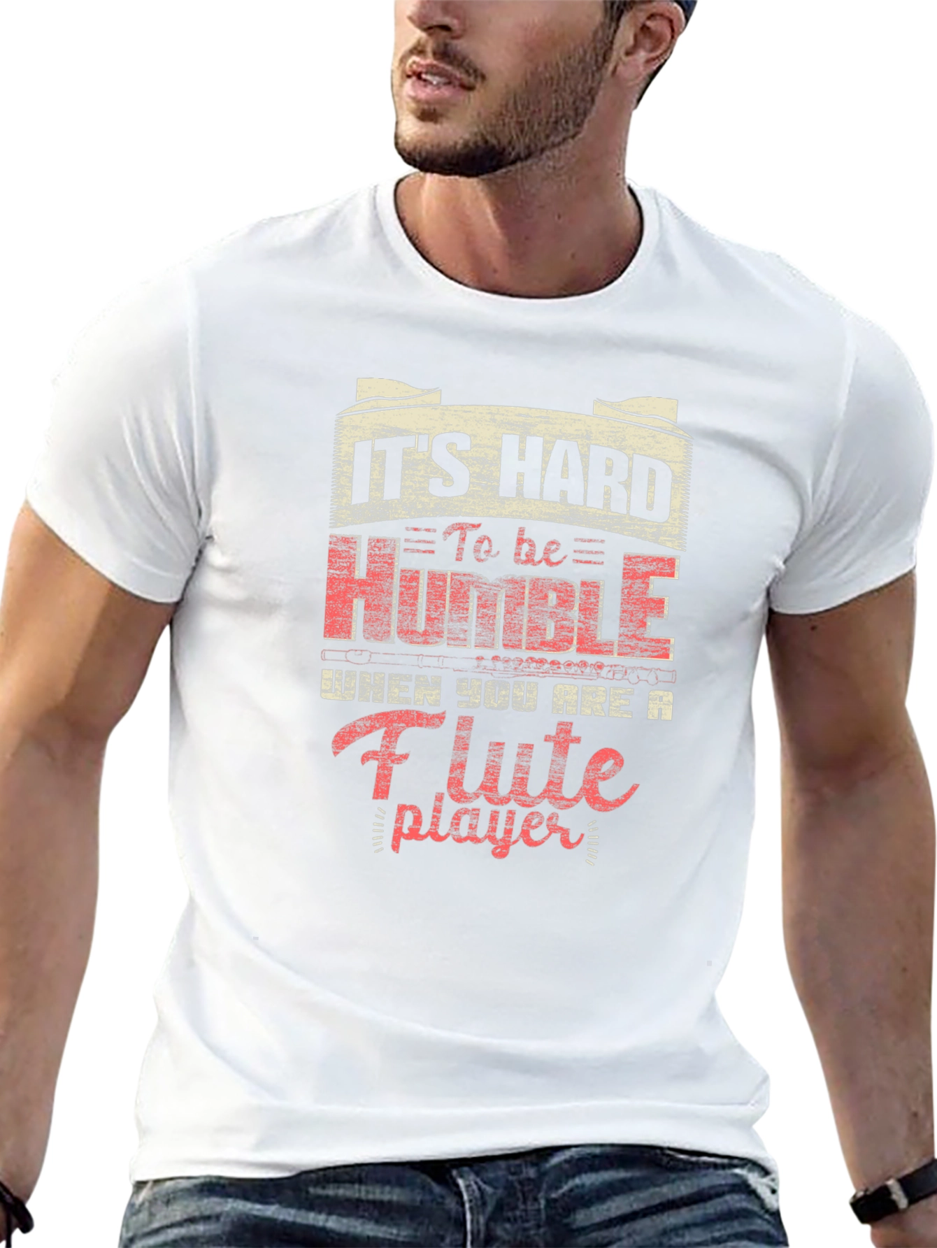 Flute Player Graphic T-Shirt - Hard to be Humble