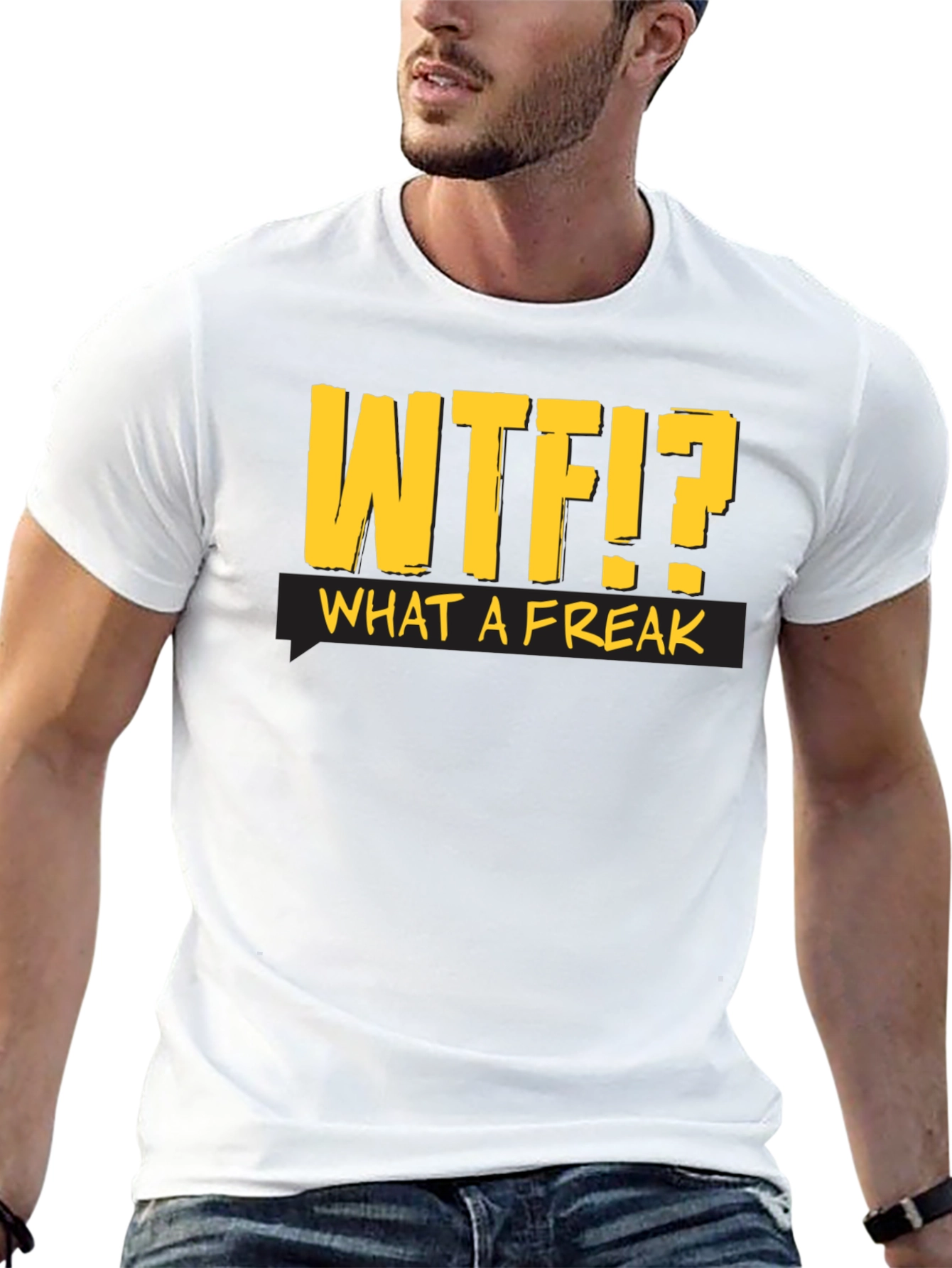 WTF?! What a Freak Black Cotton T-Shirt
