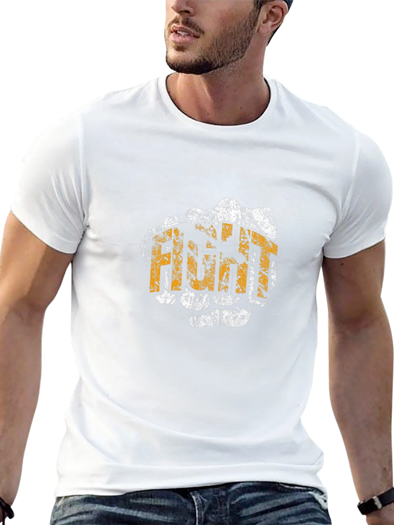 Fight Fist Graphic T-Shirt - Black Cotton Tee