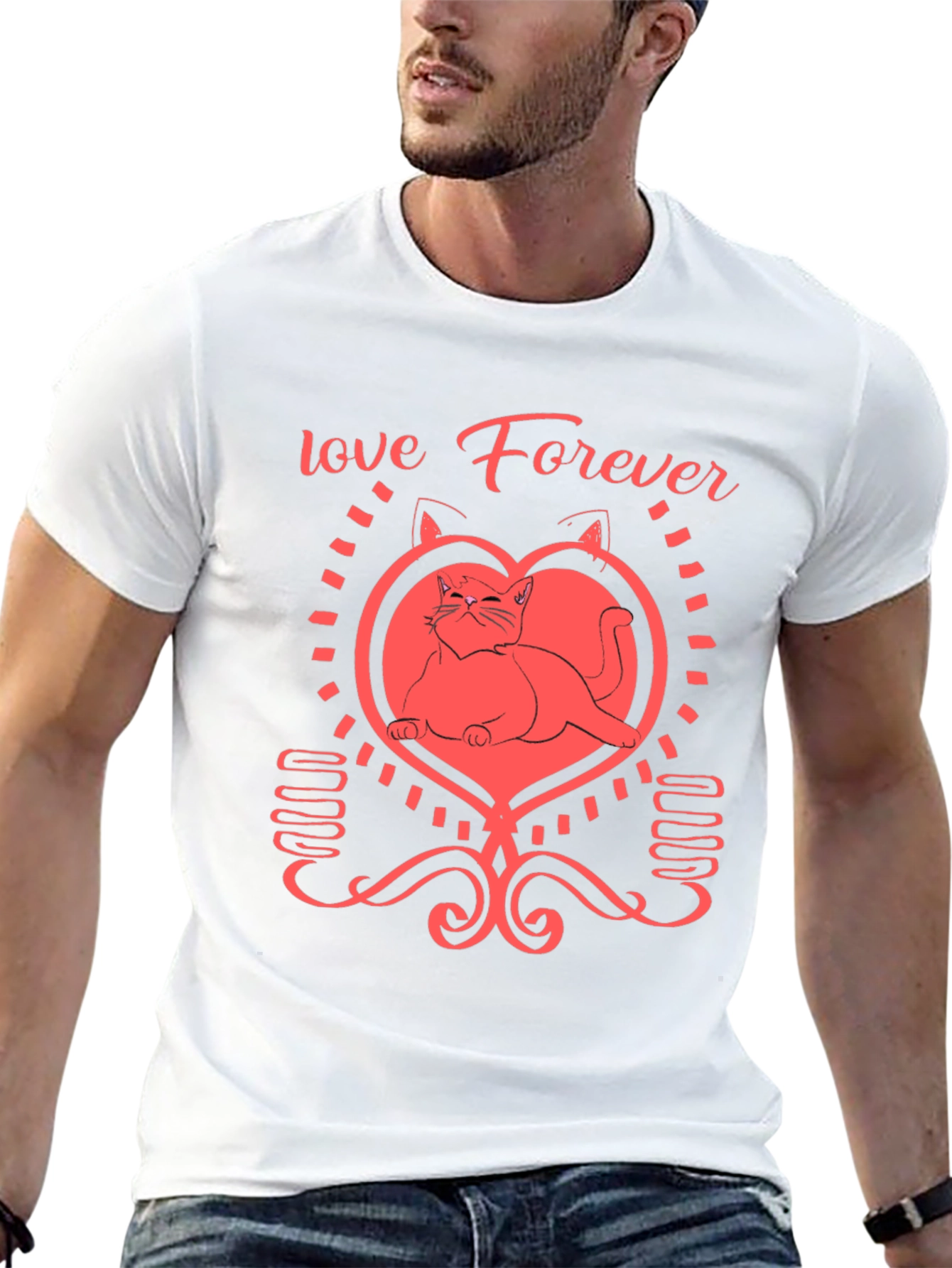 Love Forever Cat Graphic Tee