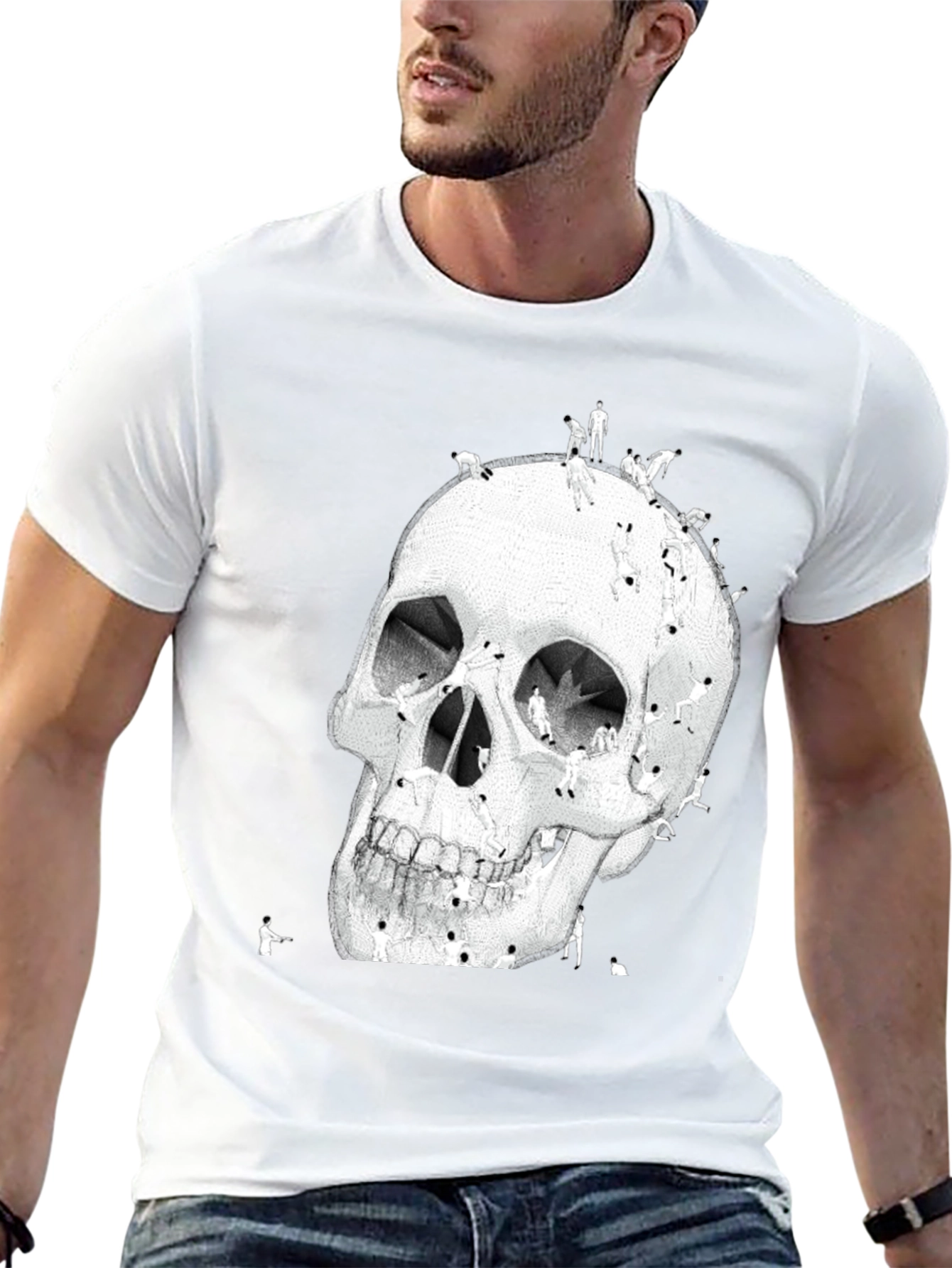 Skull Art Graphic T-Shirt - Black