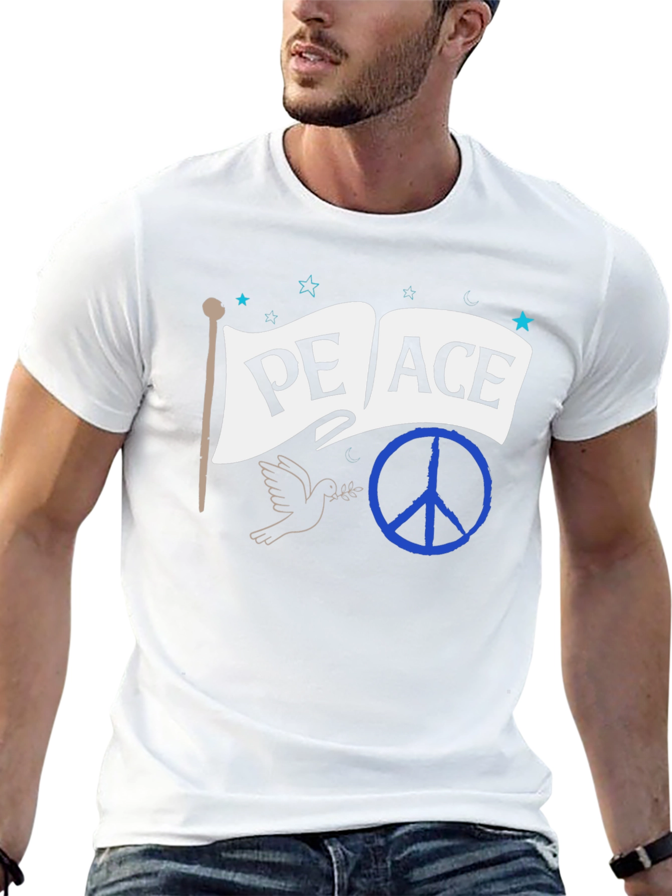 Peace Flag T-Shirt - Dove & Symbol Tee