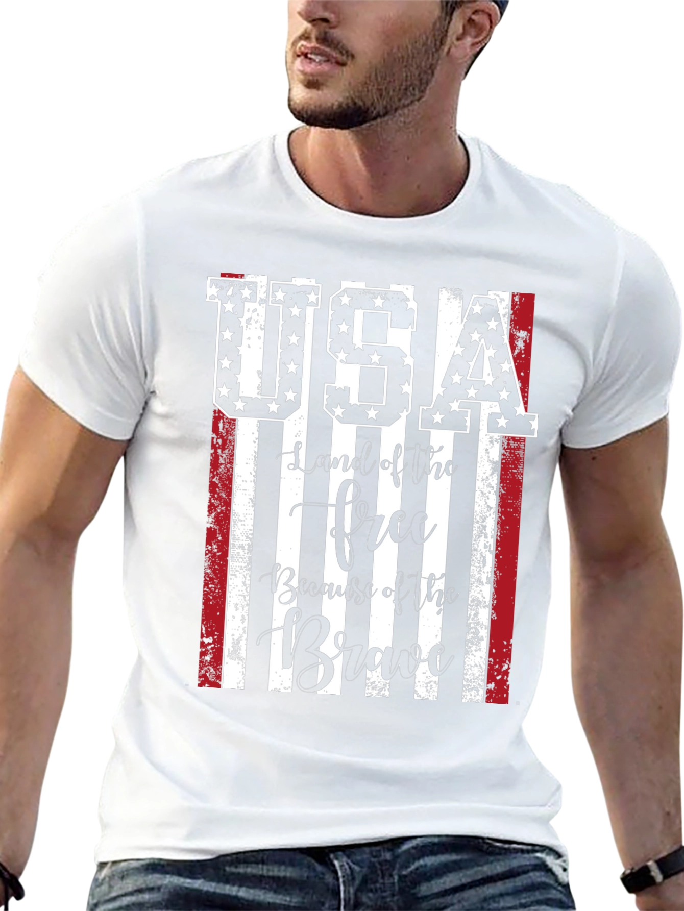 USA Flag Graphic T-Shirt - Land of the Free