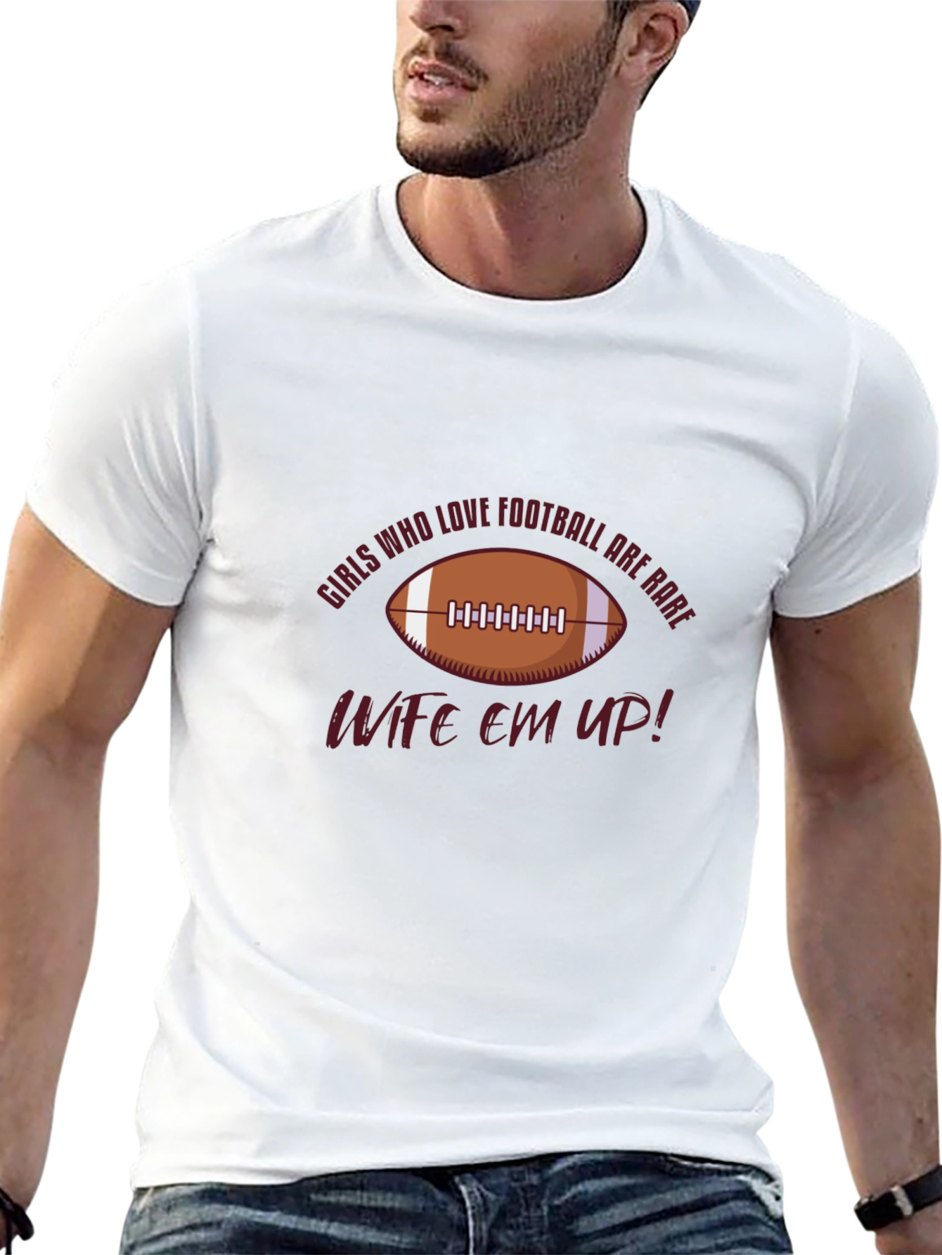 Wife Em Up! Football Graphic T-Shirt