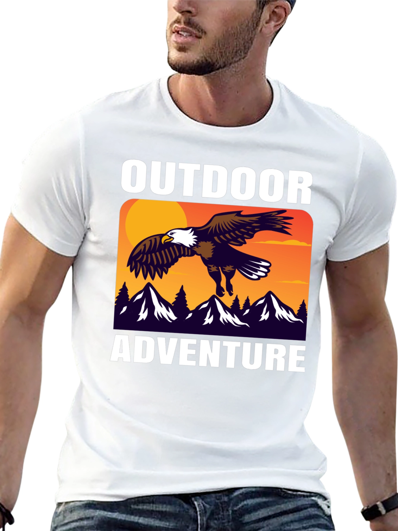 Outdoor Adventure Eagle Graphic T-Shirt