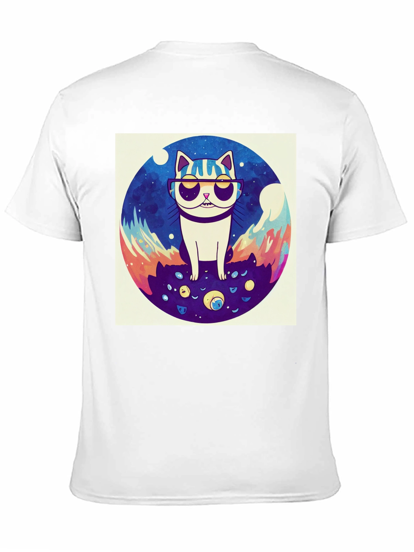 Cool Cat Graphic Tee - Black Cotton Shirt