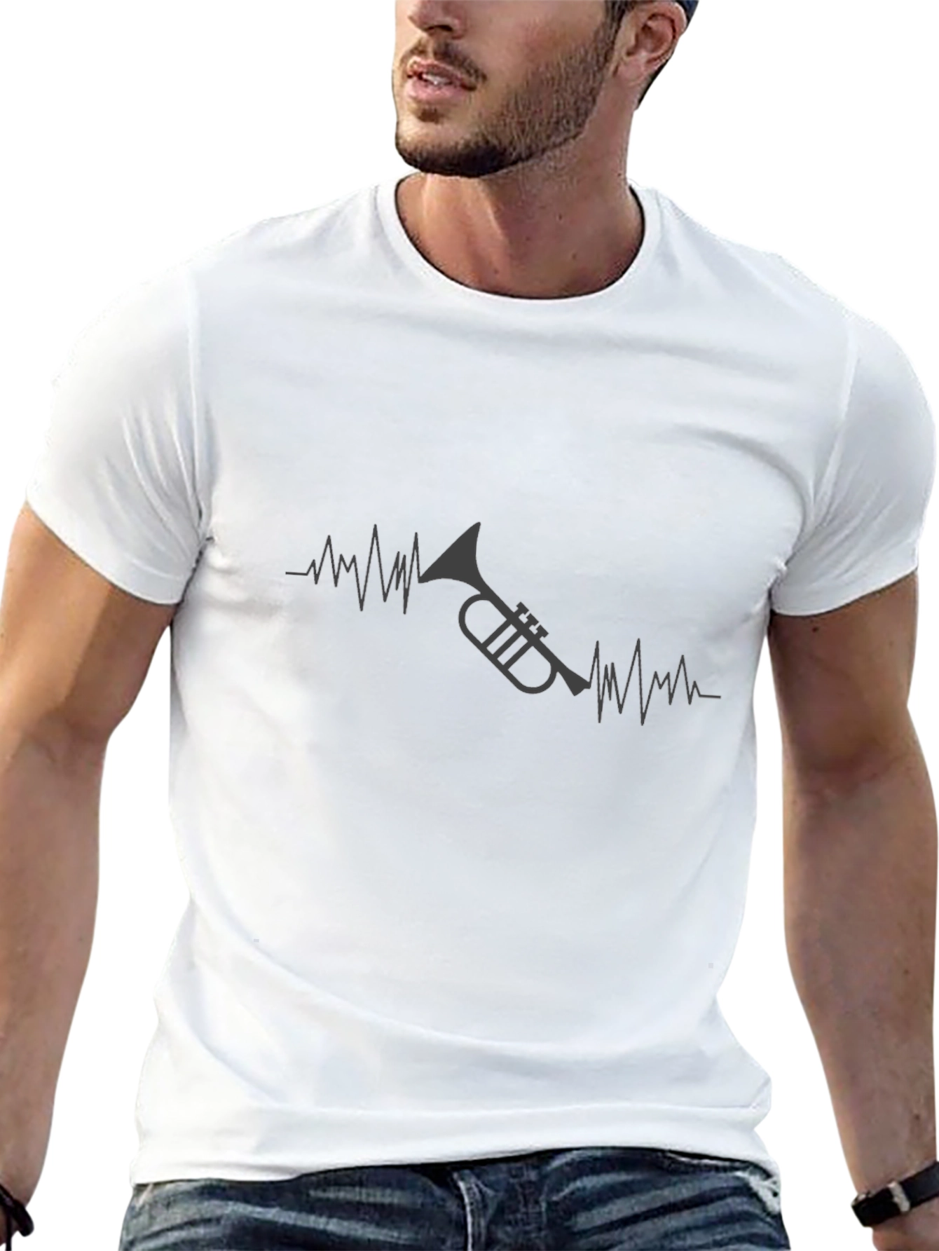 Trumpet Heartbeat Black T-Shirt