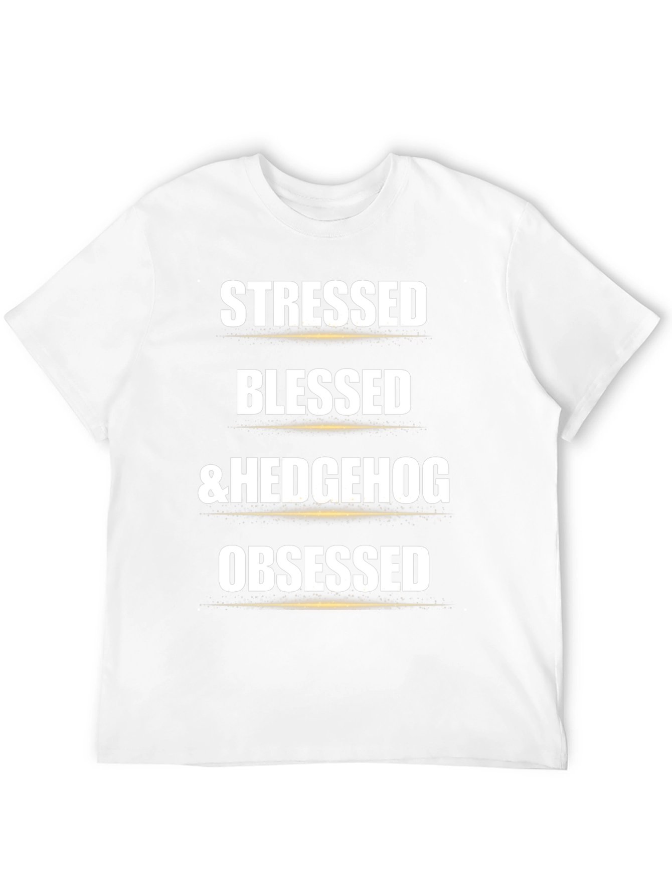 Stressed Blessed & Hedgehog Obsessed Black T-Shirt