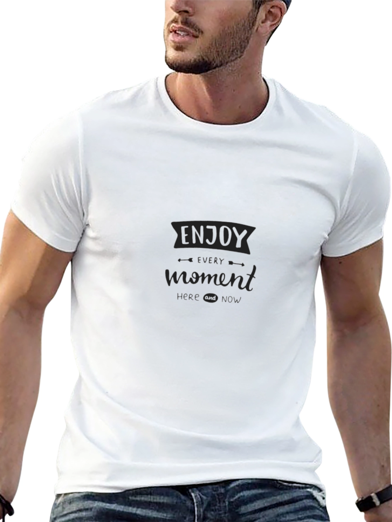 Enjoy Every Moment Black Graphic T-Shirt