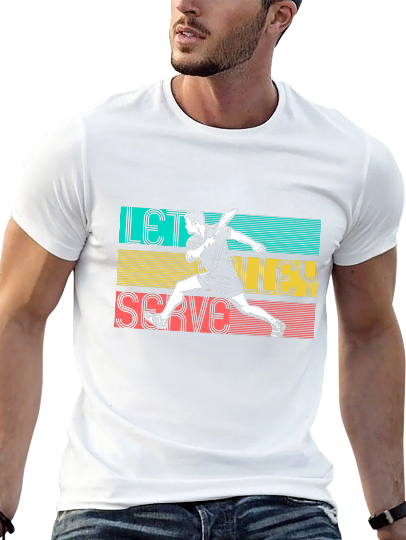 Lets Volley Serve T-Shirt - Sporty Graphic Tee