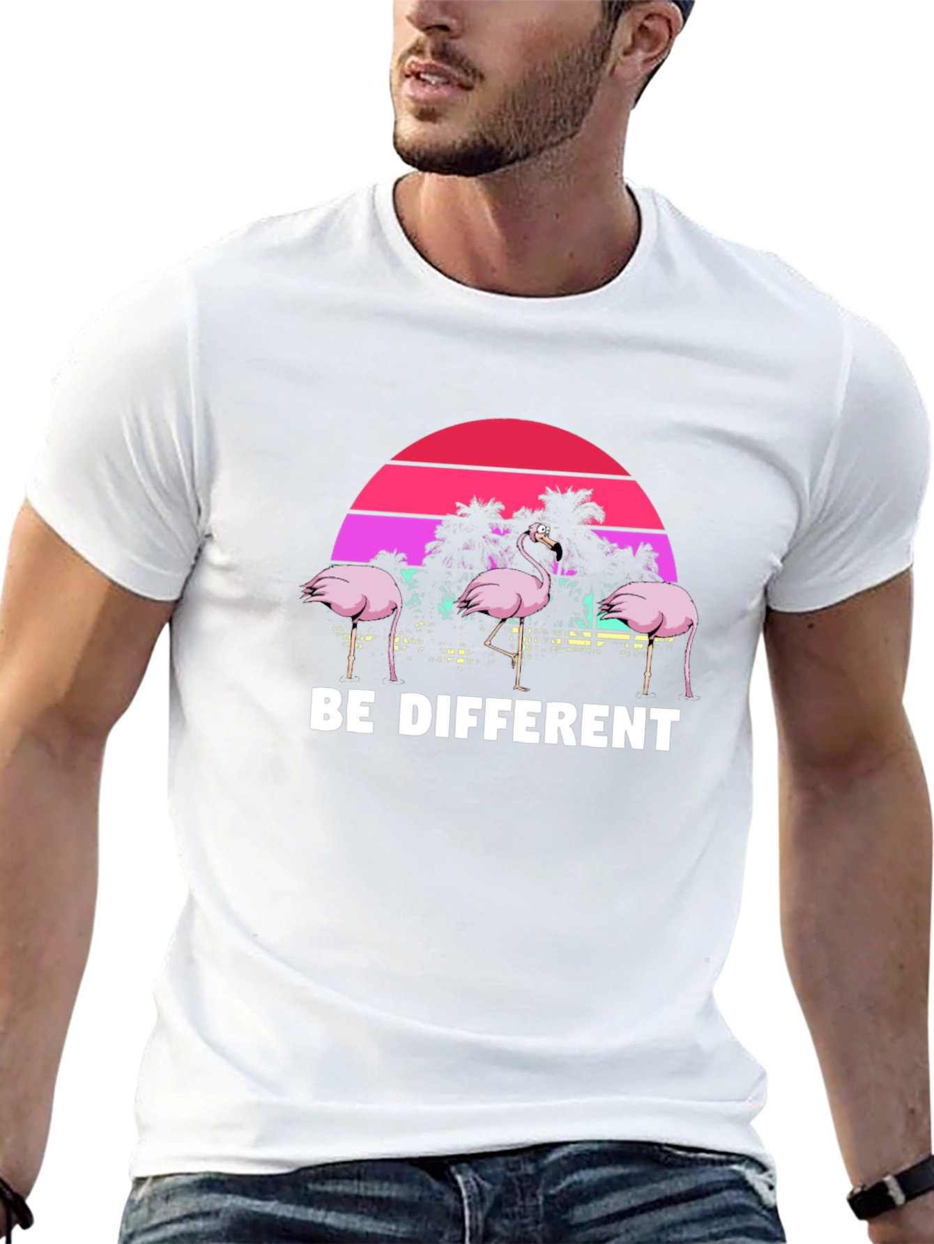Be Different Flamingo T-Shirt Unique Graphic Tee