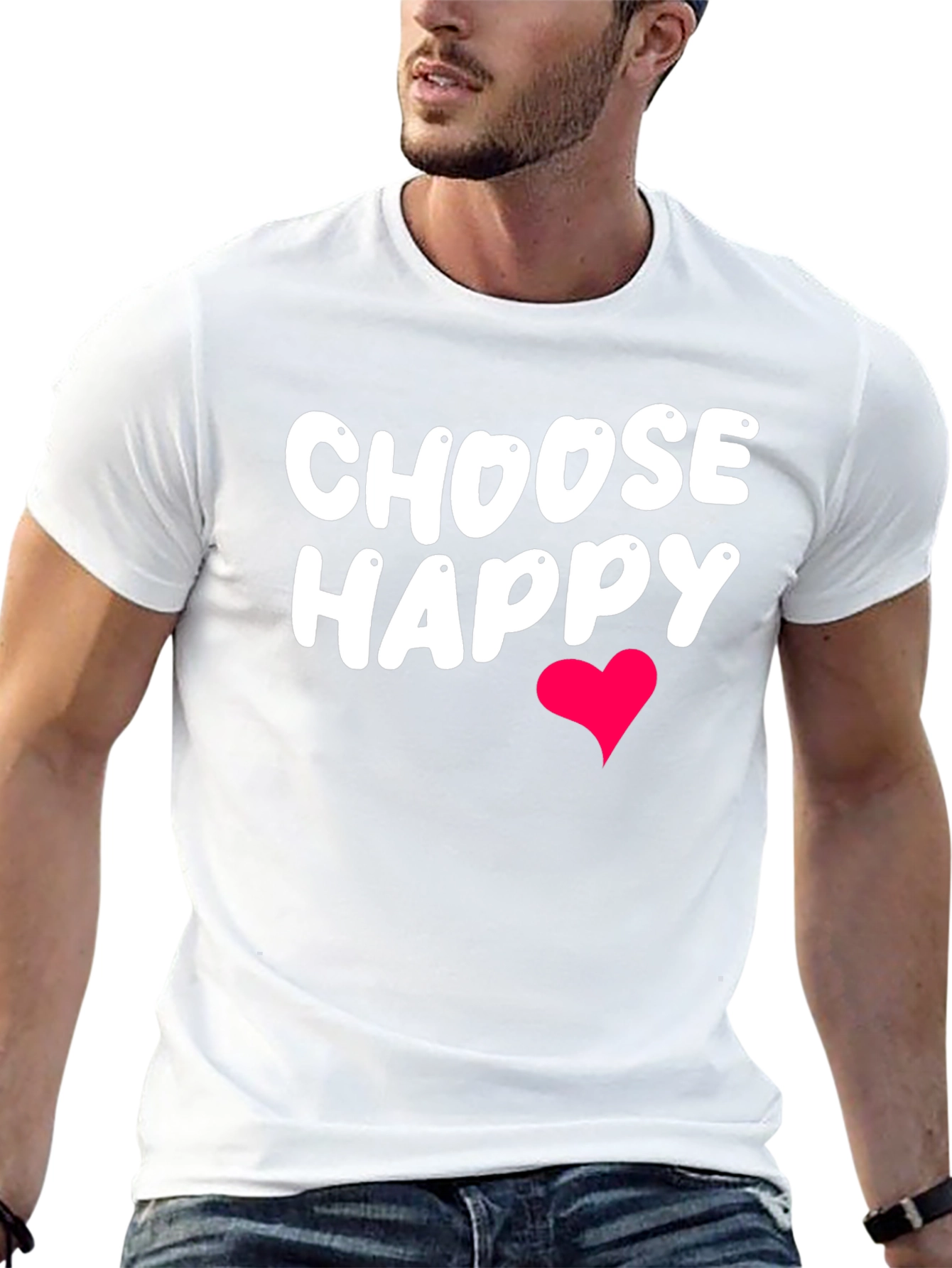 Choose Happy T-Shirt - Black Graphic Tee