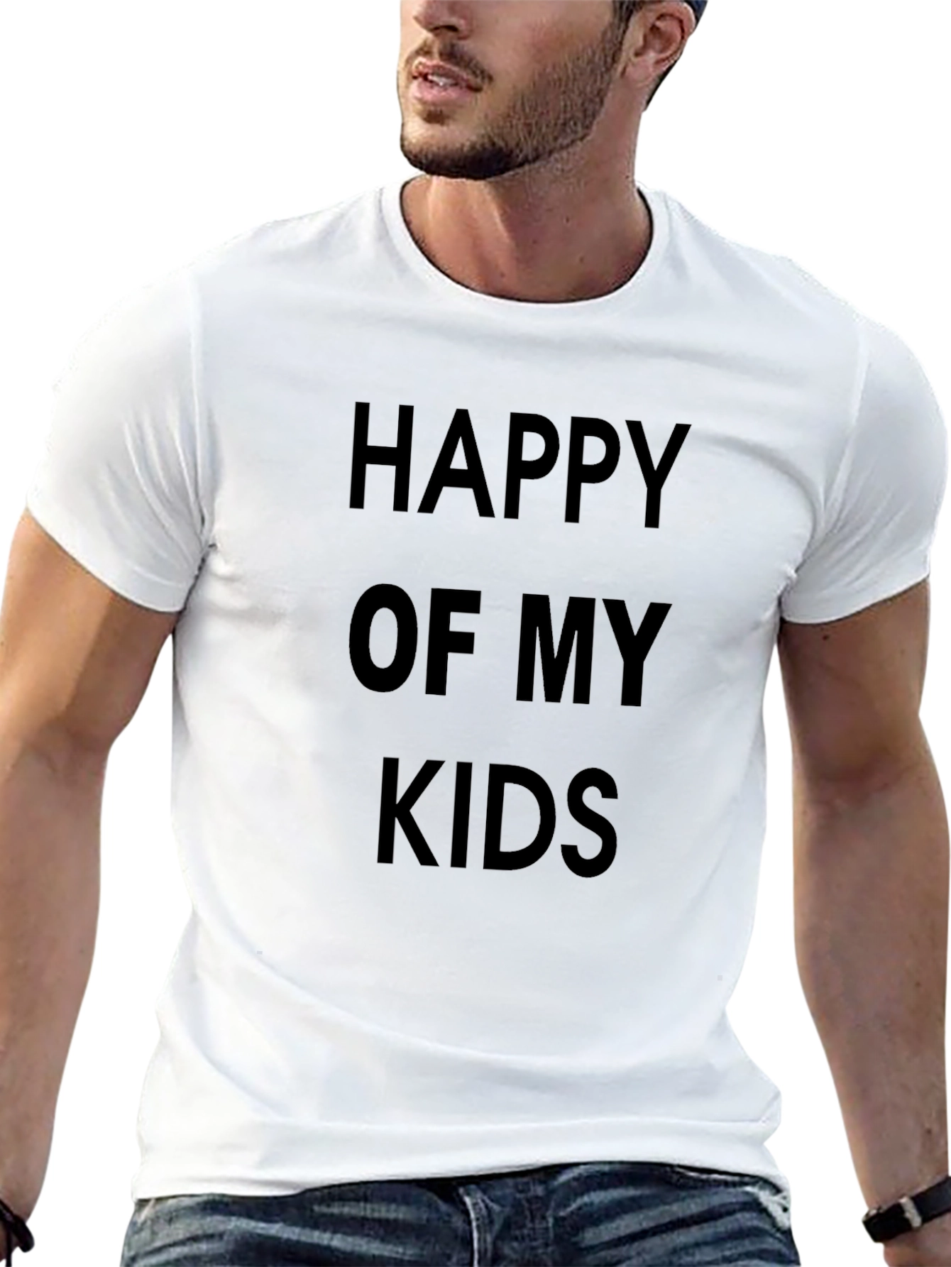 Happy Of My Kids T-Shirt Black Cotton Blend