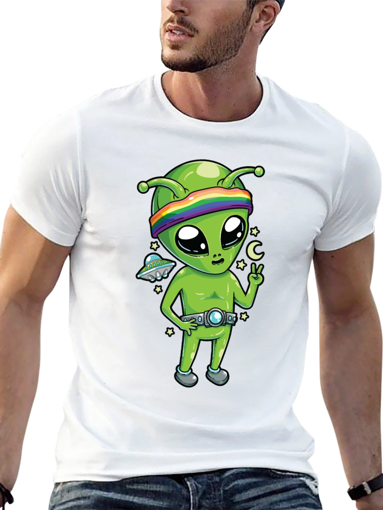 Alien Graphic Tee - Peace Love & Space!