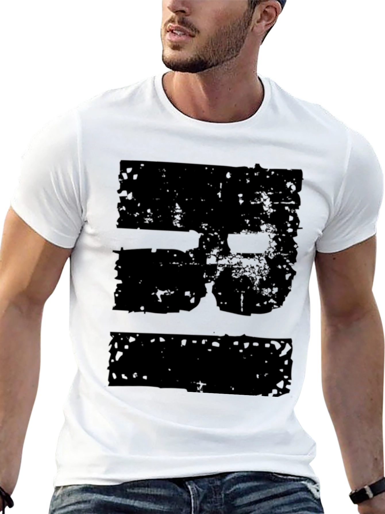 Distressed Graphic Black T-Shirt