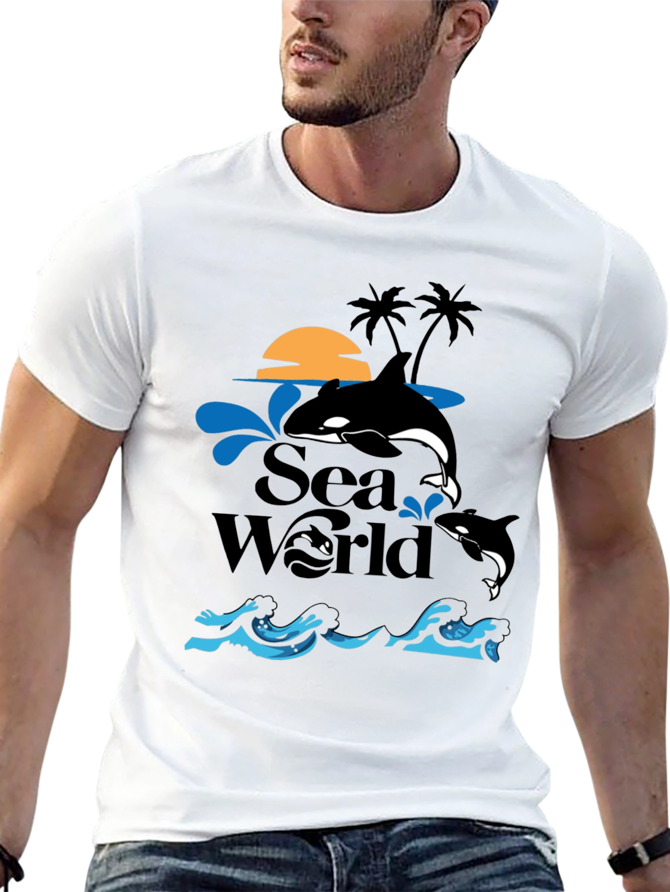 Sea World Orca Whale Graphic T-Shirt