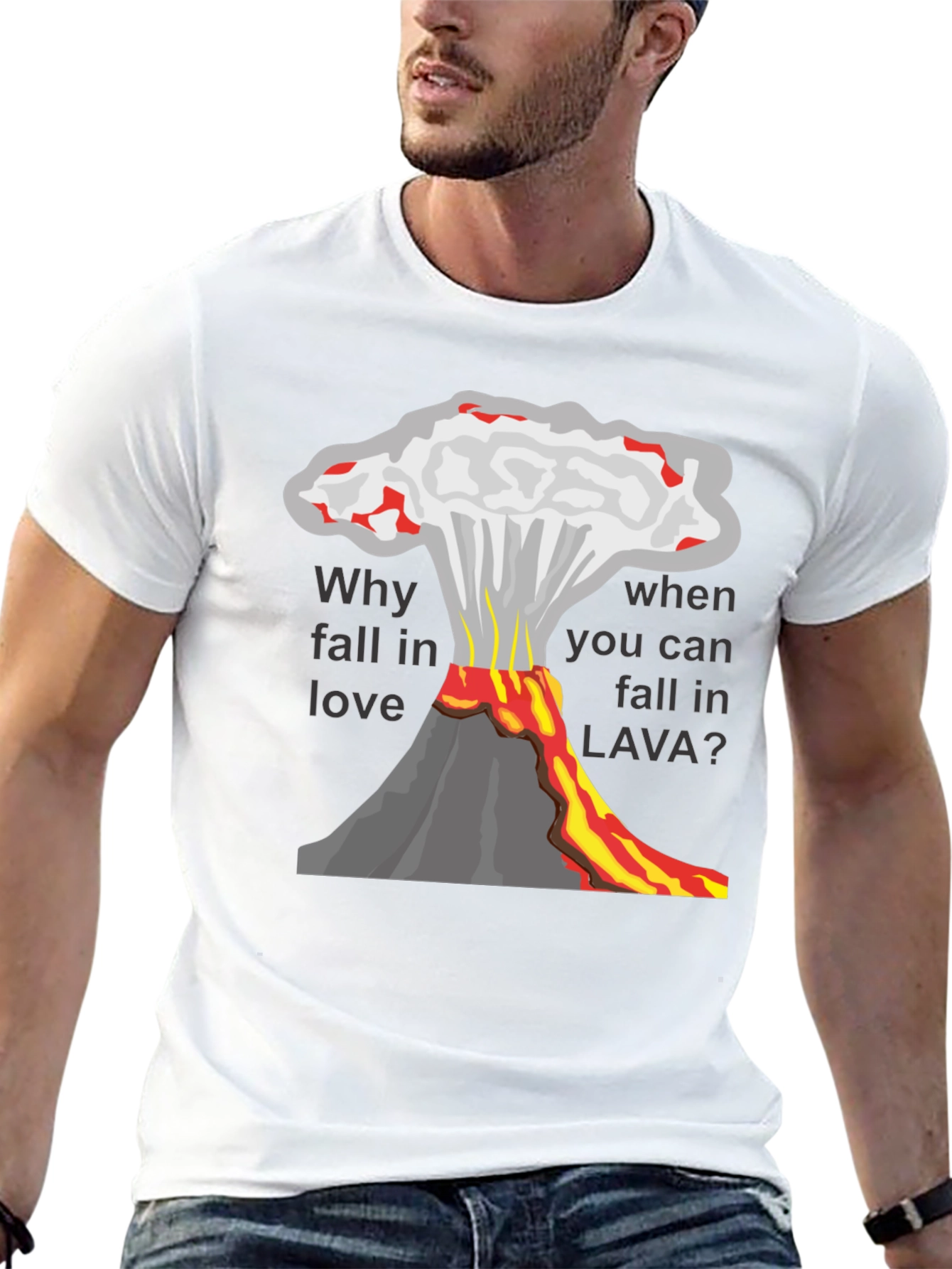 Volcano Lava Love Mens T-Shirt