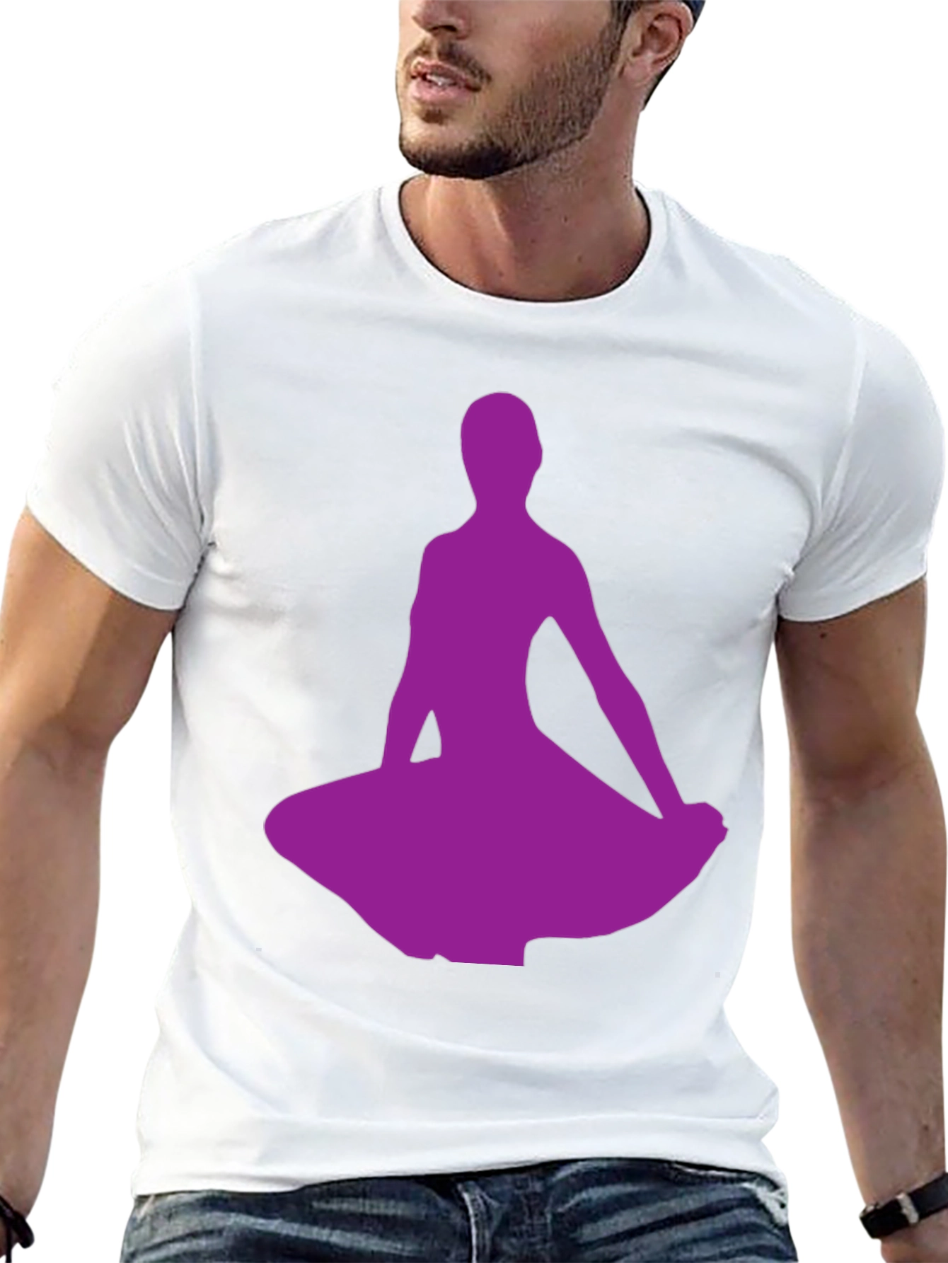 Purple Dancer Silhouette Black T-Shirt