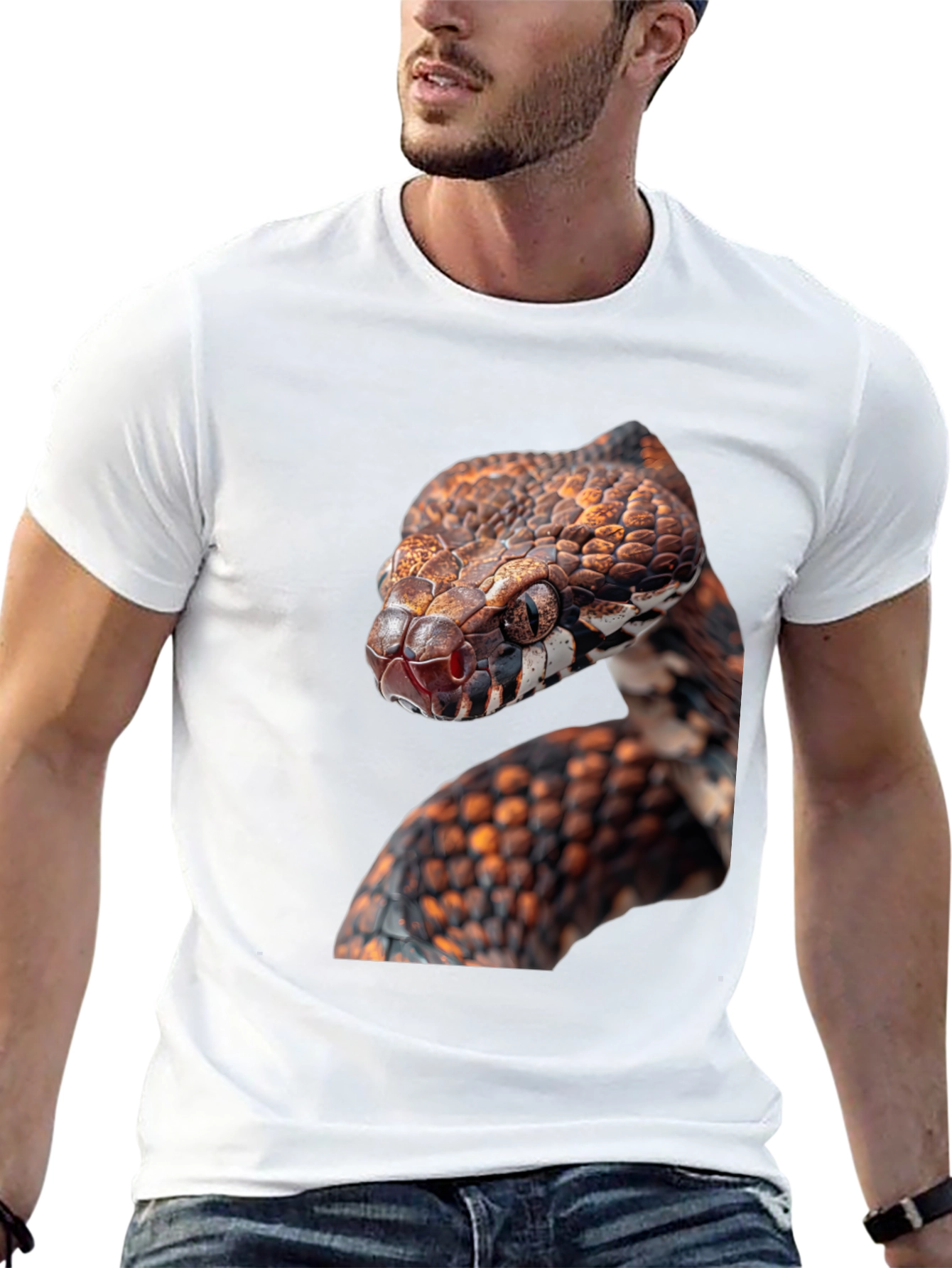 Snake Graphic Black T-Shirt - Reptile Lover Tee