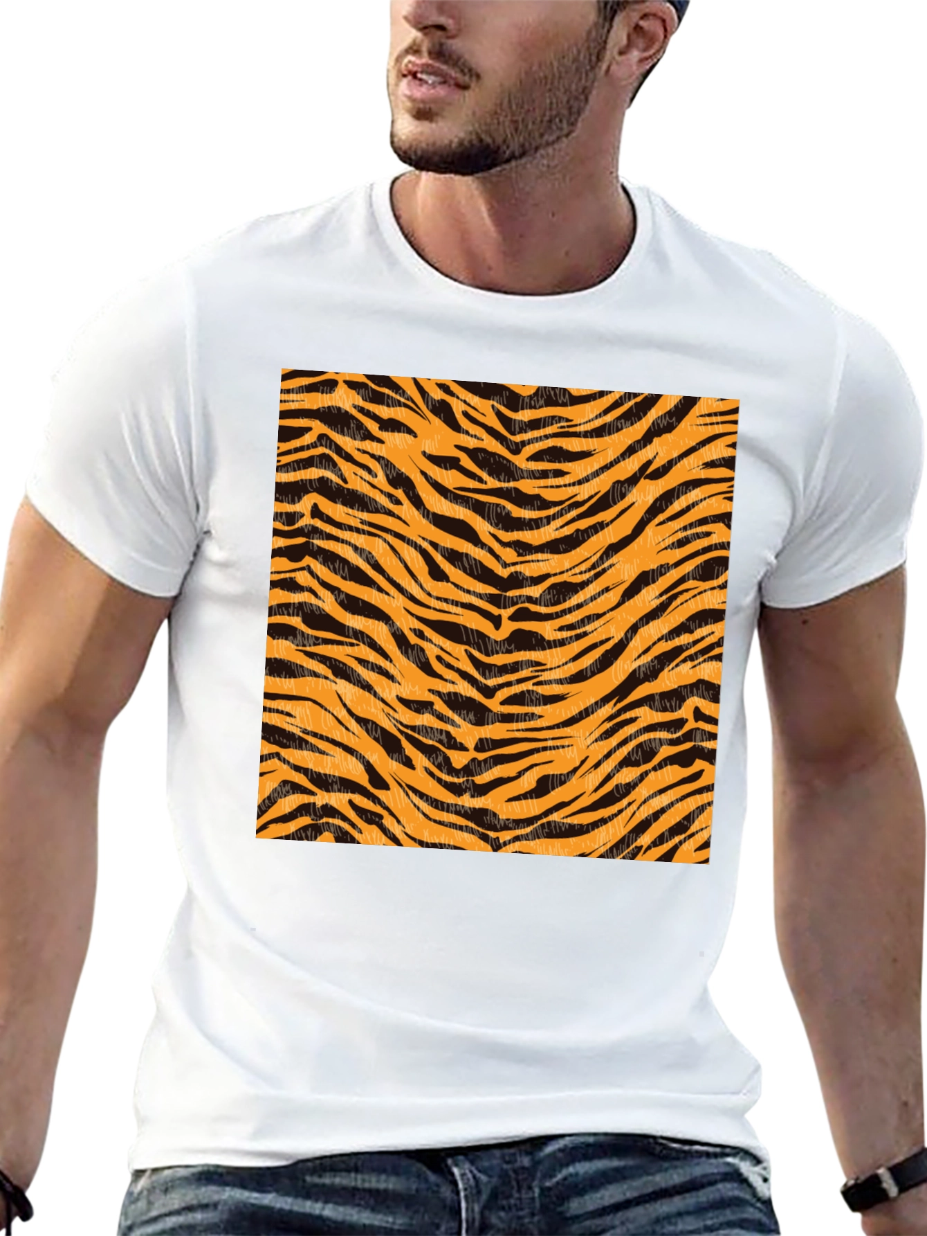 Tiger Stripe Graphic Black T-Shirt