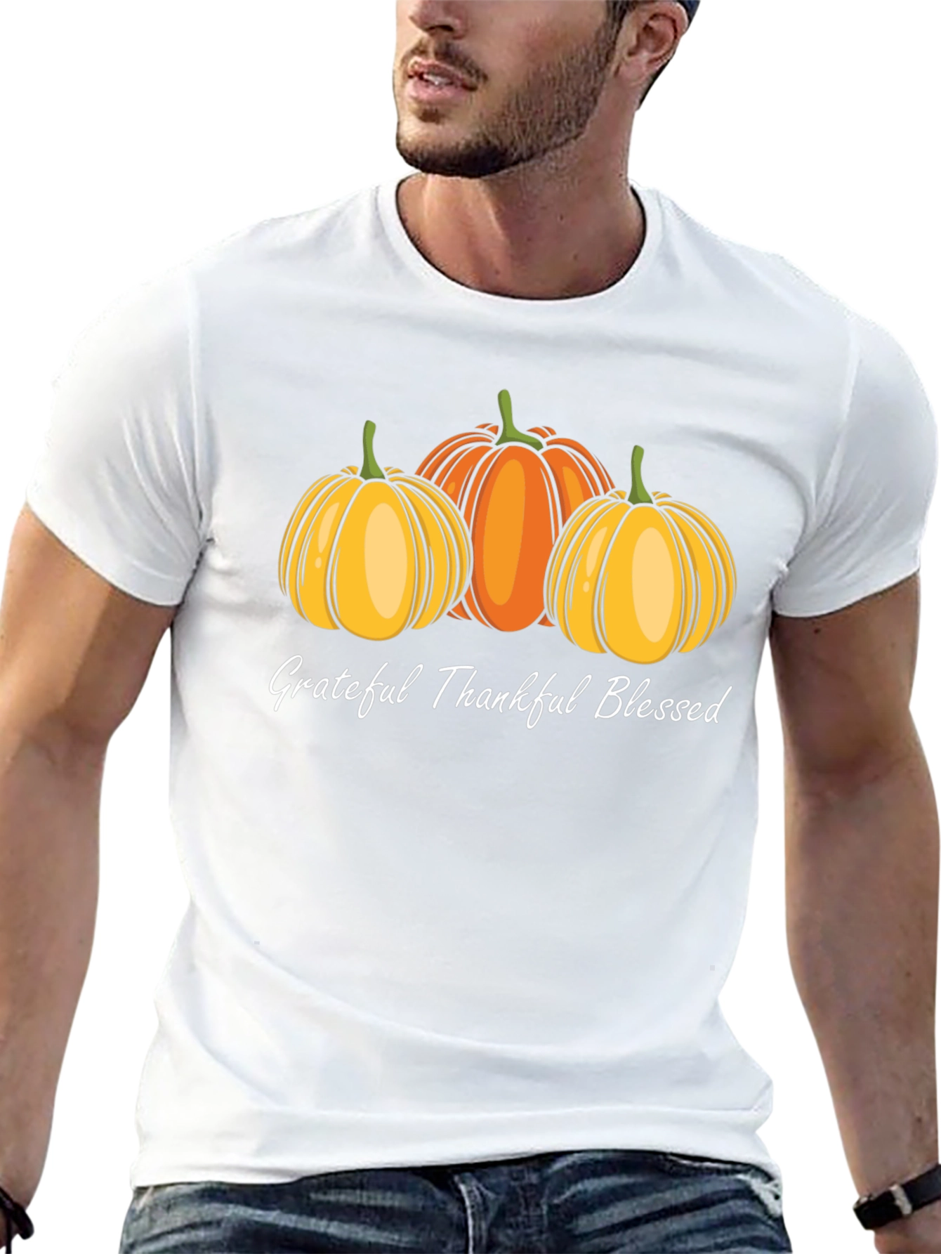 Grateful Thankful Blessed Pumpkin T-Shirt