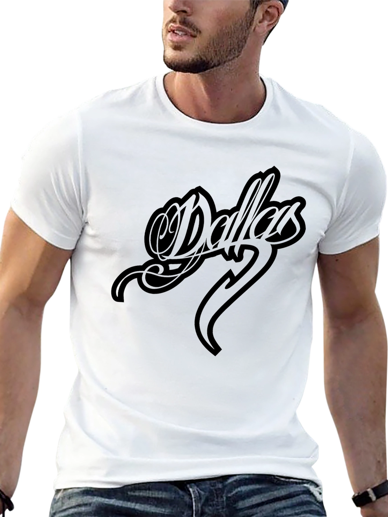 Dallas Script Black T-Shirt - Stylish Graphic Tee