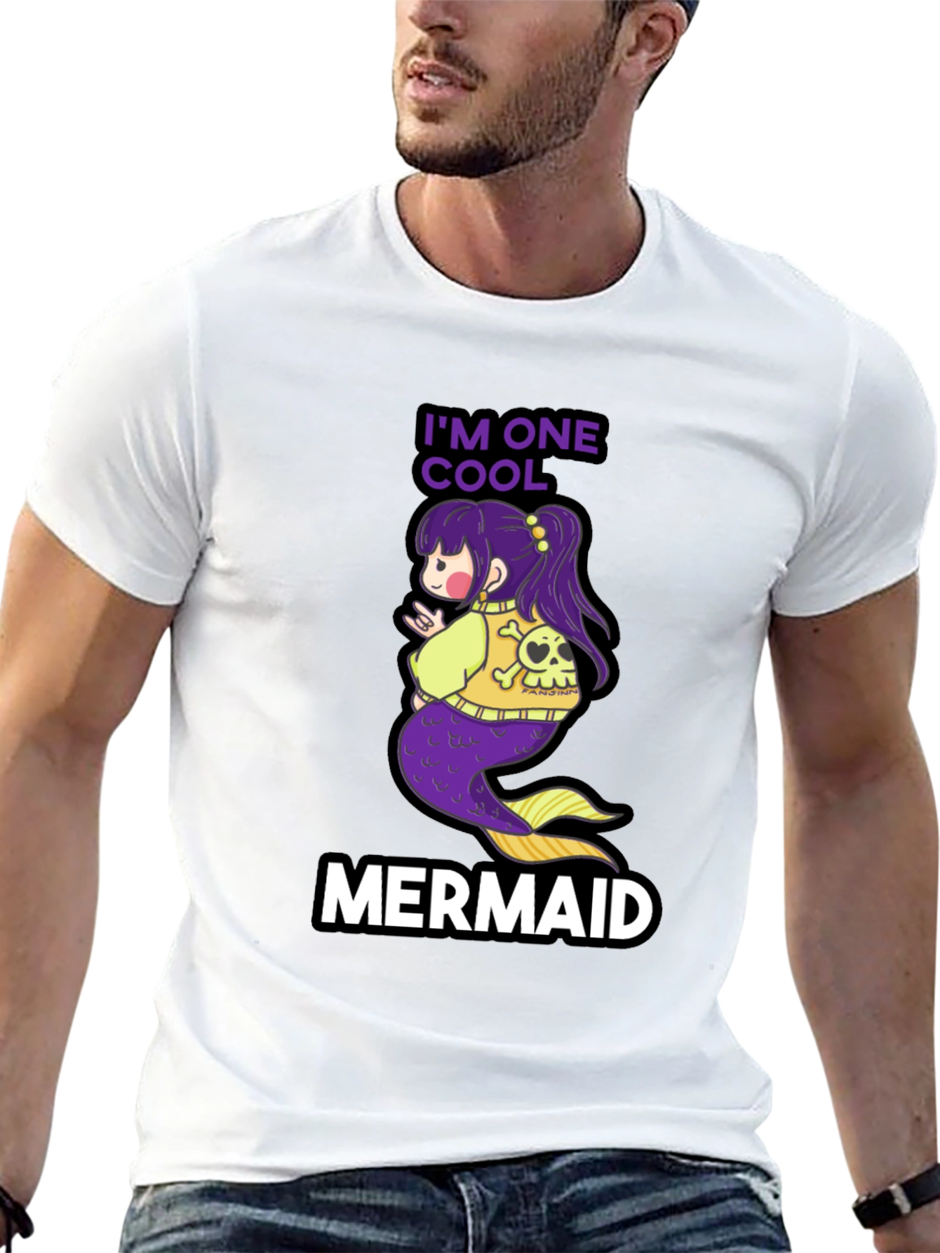 Cool Mermaid T-Shirt - Black Cotton Tee