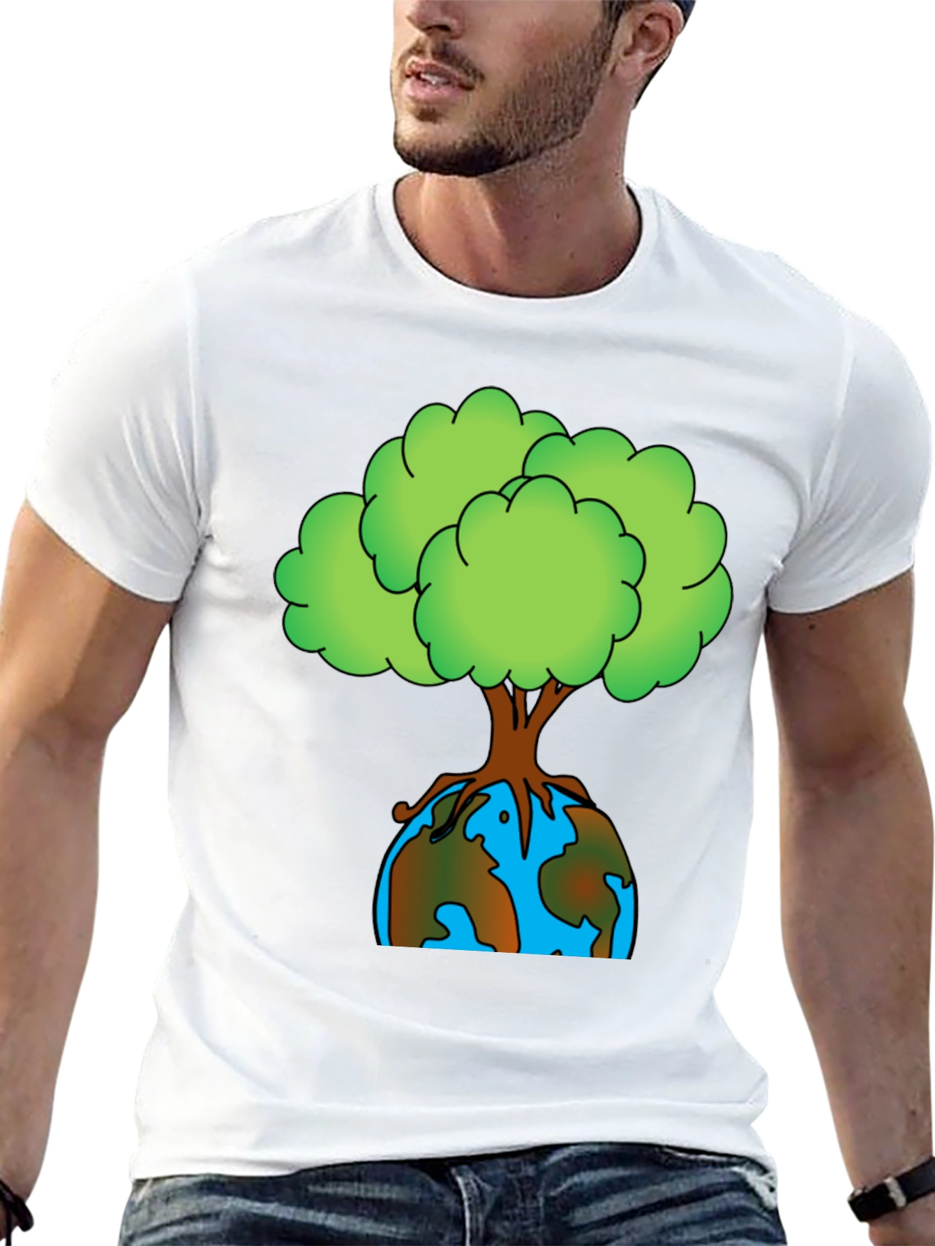 Earth Day Tree Graphic Tee - Black