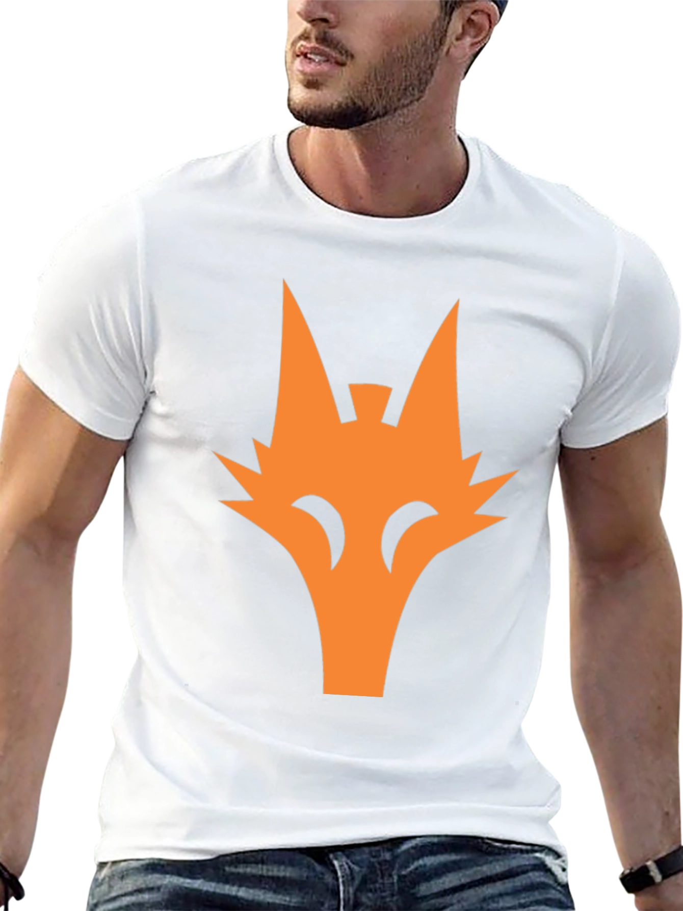 Orange Fox Graphic Tee - Cool Black T-Shirt
