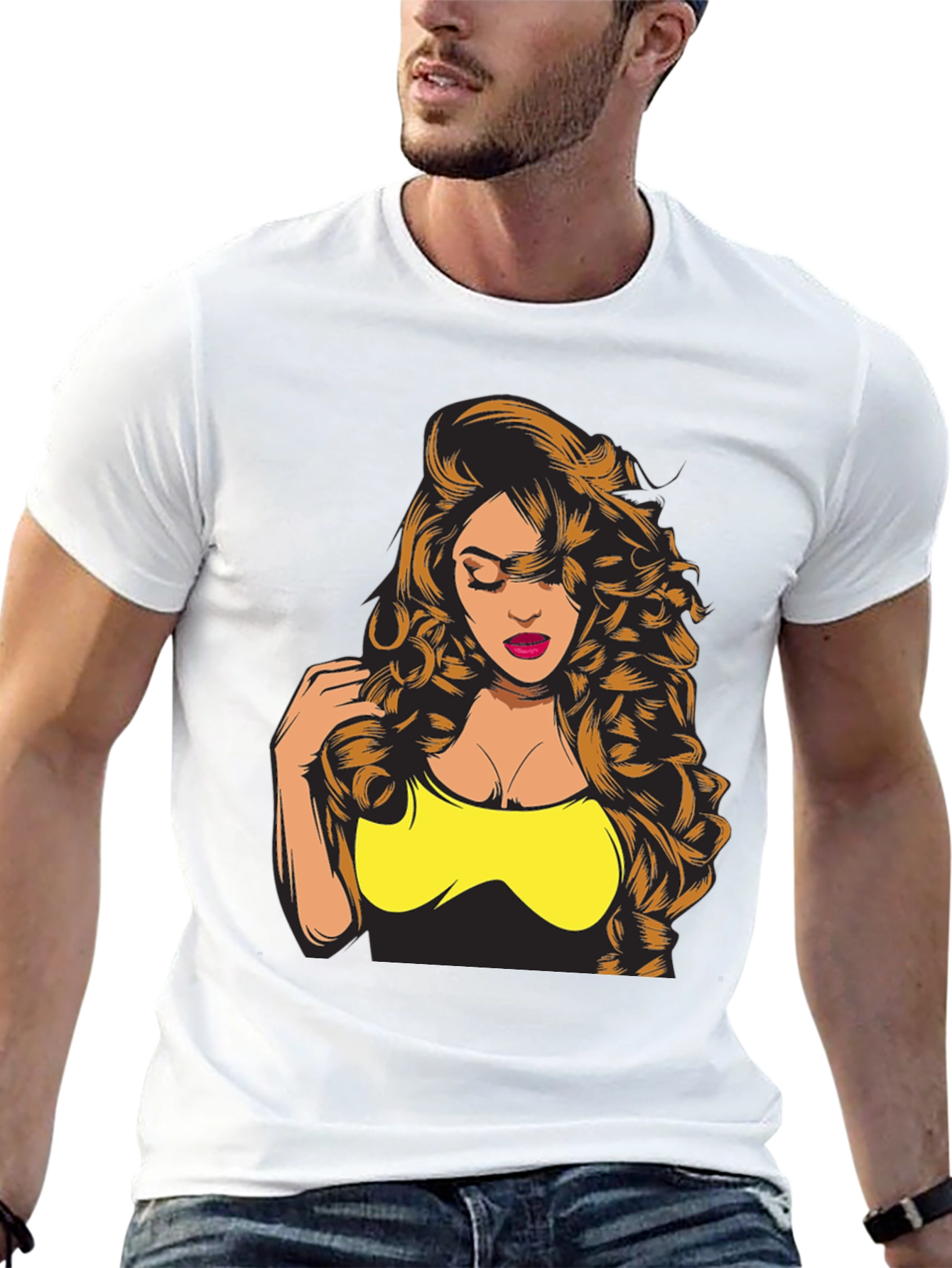 Woman Graphic Print Black T-Shirt
