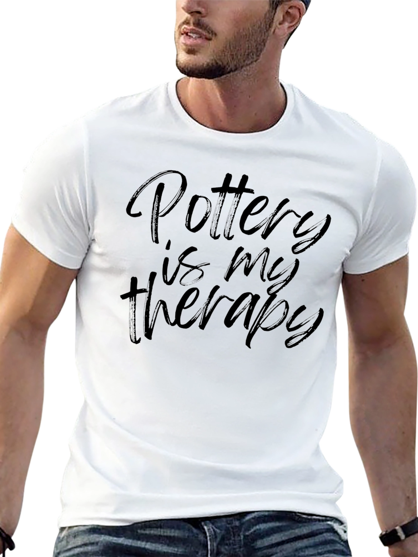 Pottery Is My Therapy Black T-Shirt