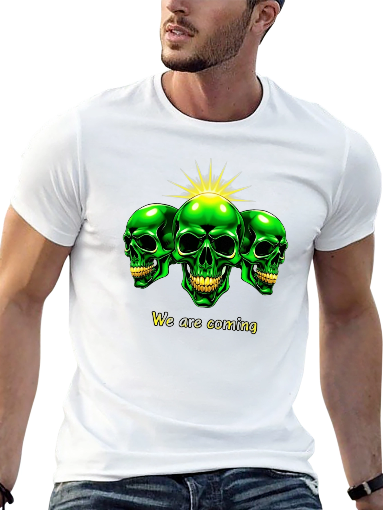 Green Skull T-Shirt - We are coming