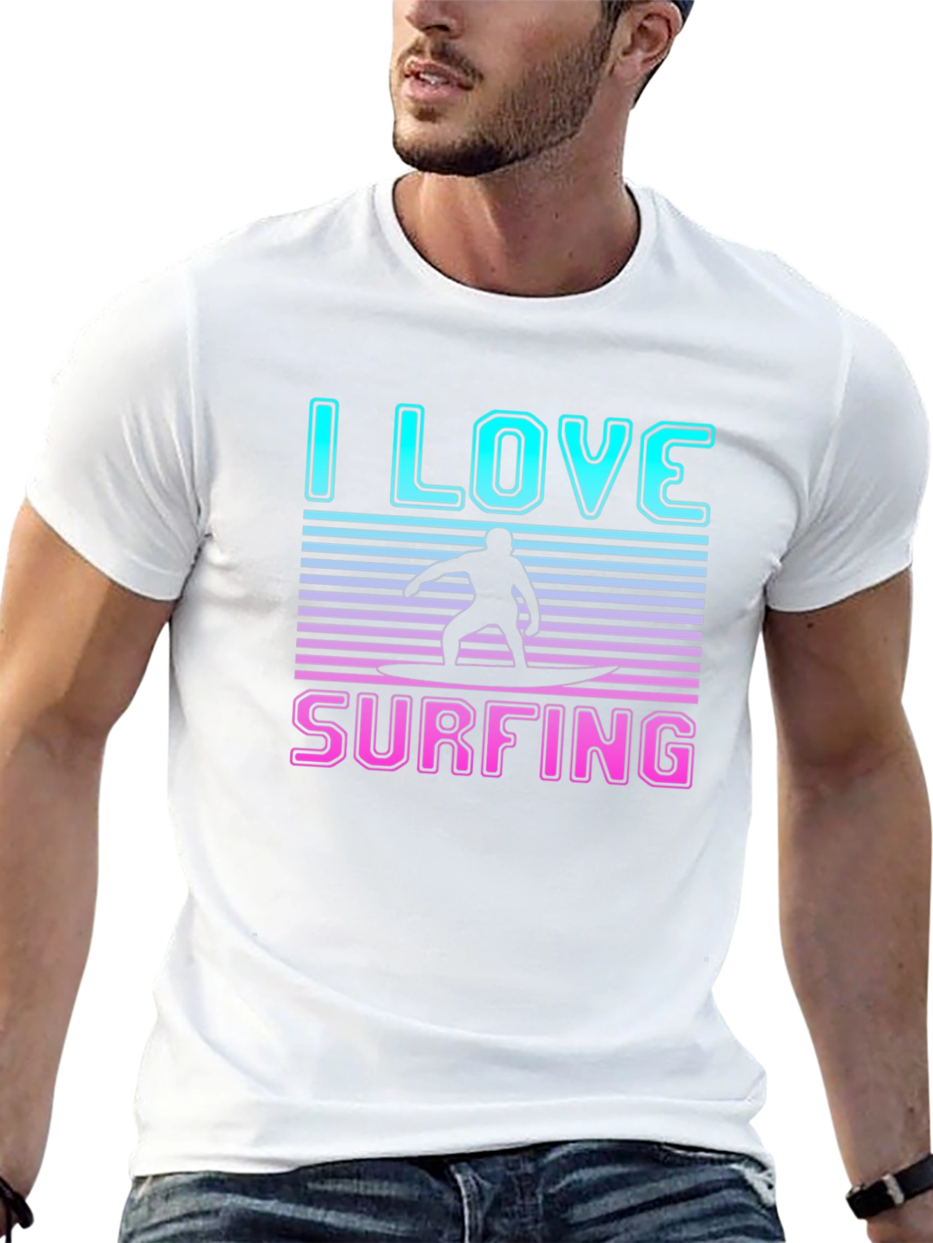I Love Surfing Graphic T-Shirt