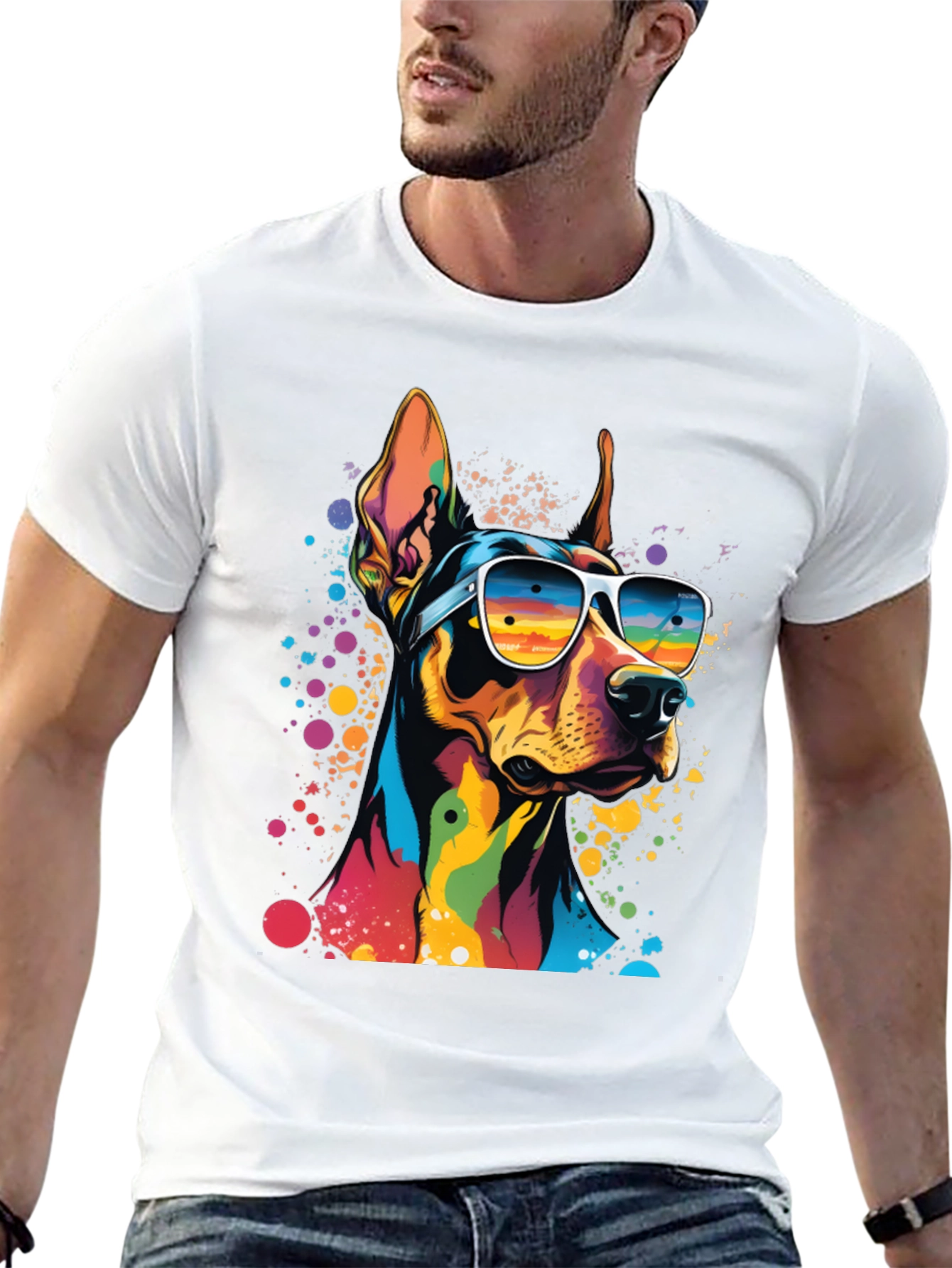 Cool Doberman Dog Graphic T-Shirt