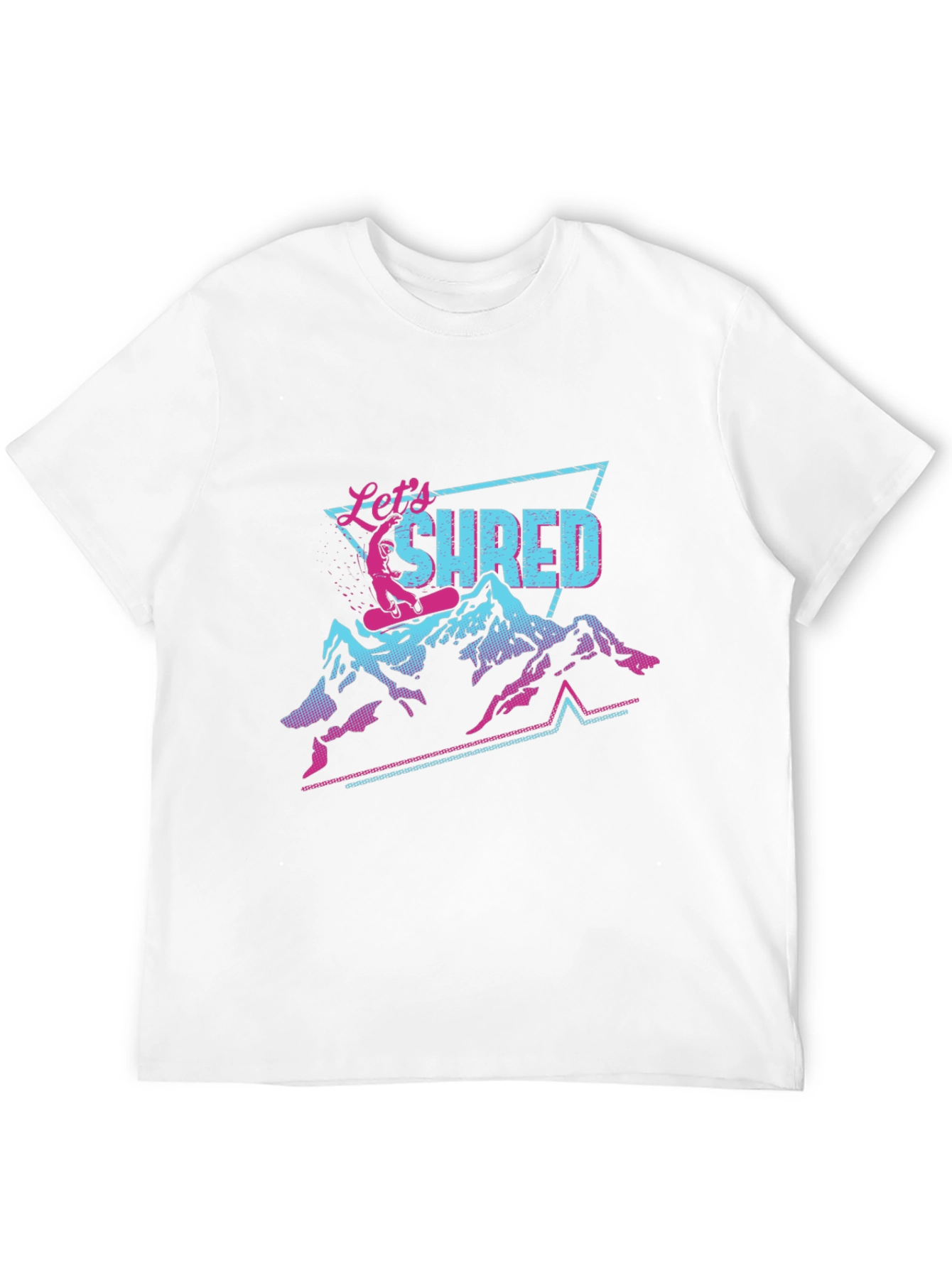 Lets Shred T-Shirt Retro Snowboard Design
