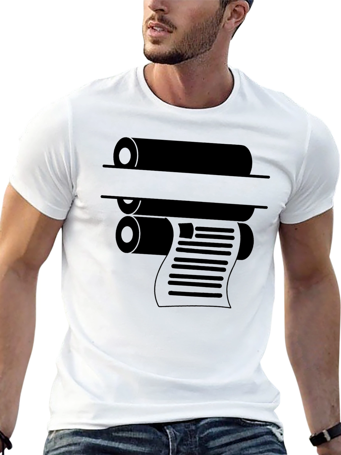 Printing Press Graphic Tee - Black Cotton Blend
