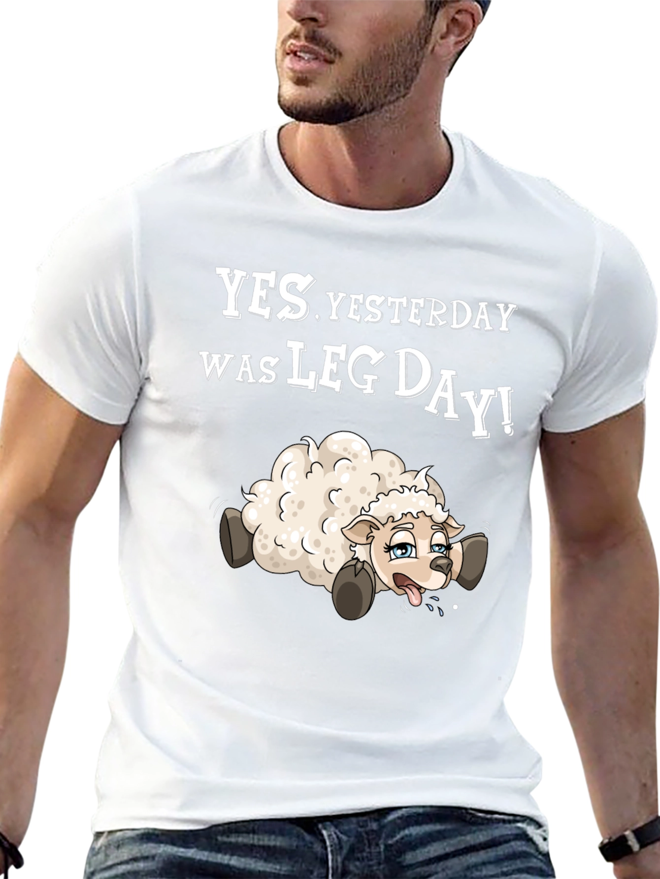 Funny Leg Day T-Shirt - Sheep Design
