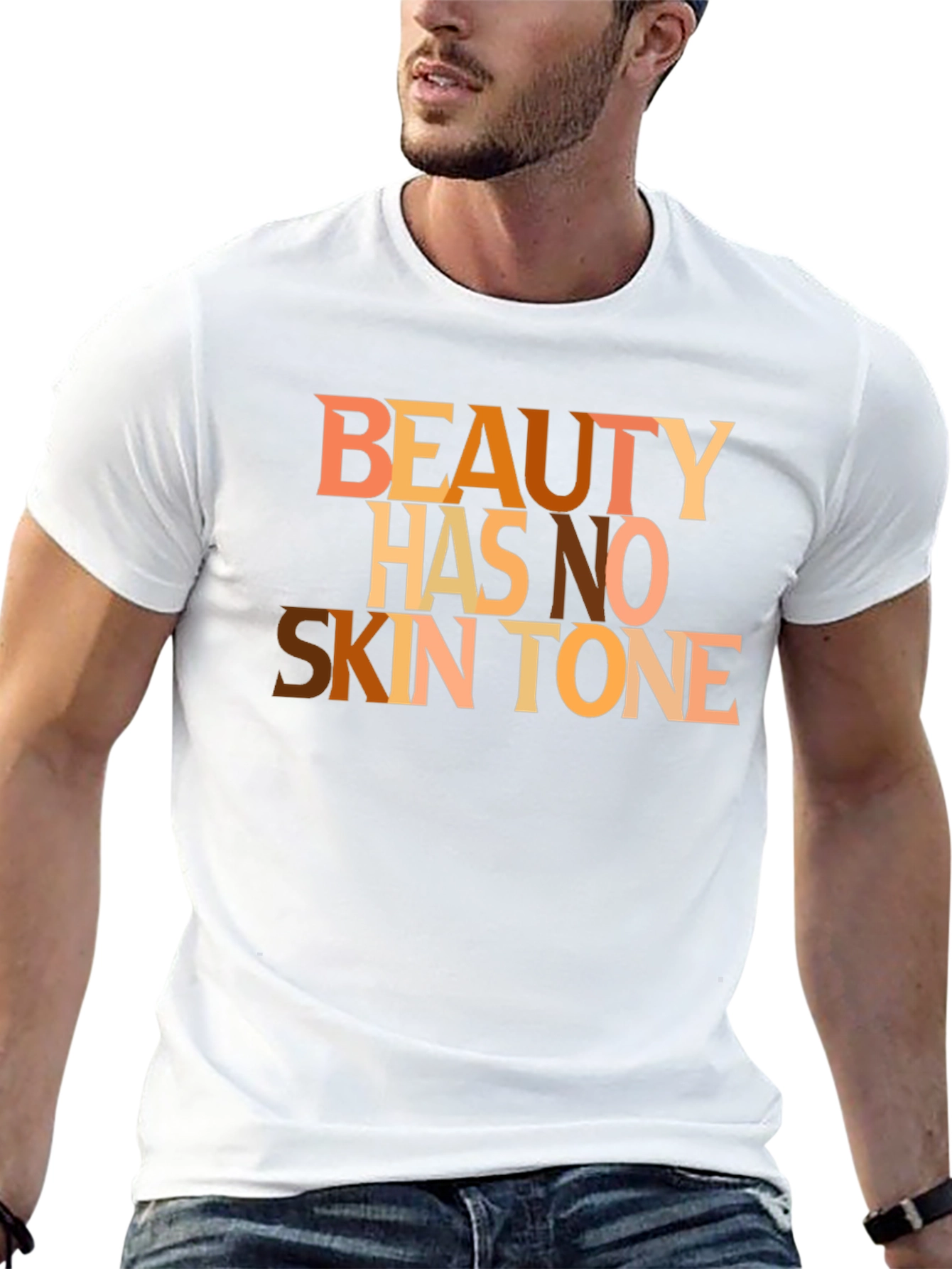 Beauty Has No Skin Tone Graphic Tee - Black