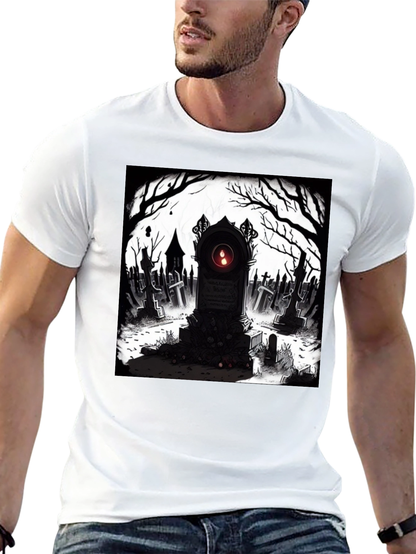 Graveyard T-Shirt: Spooky Tombstone Design
