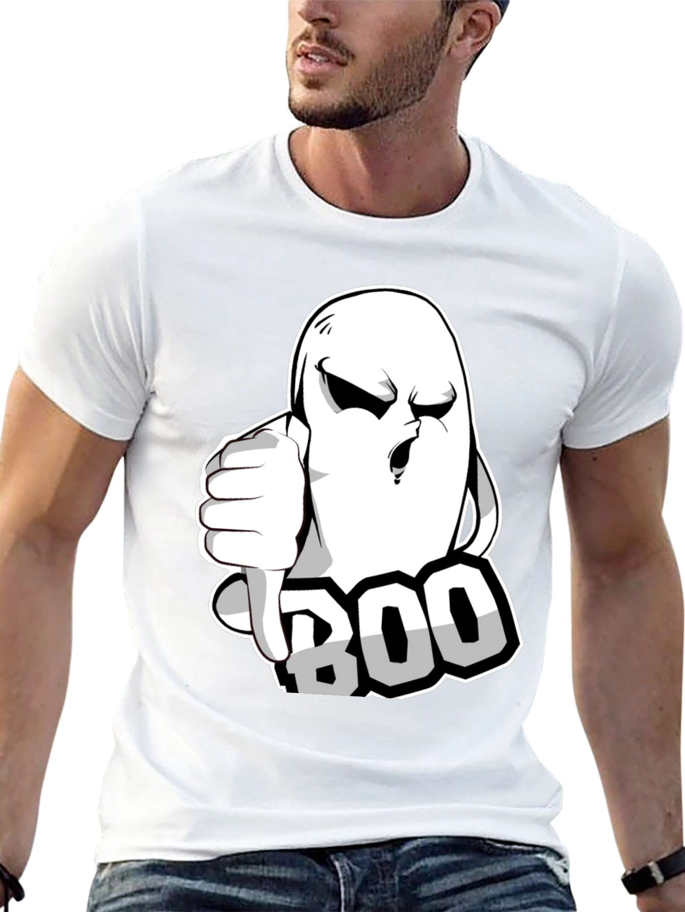 Boo! Ghost Graphic T-Shirt - Halloween Spooktacular