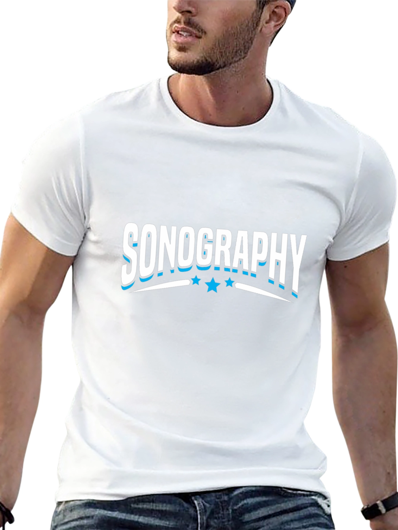 Sonography Graphic T-Shirt - Black Crew Neck Tee